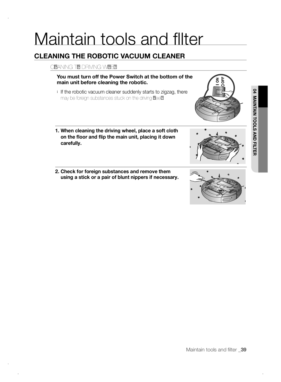 Samsung VCR8845T3A/XET, VCR8845T3A/XEF, VCR8845T3A/XEO manual Cleaning the Driving Wheel 