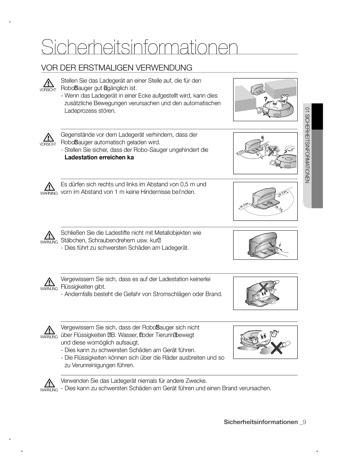 Samsung VCR8845T3A/XEF, VCR8845T3A/XET manual VOR DER Erstmaligen Verwendung, Dies führt zu schwersten Schäden am Ladegerät 