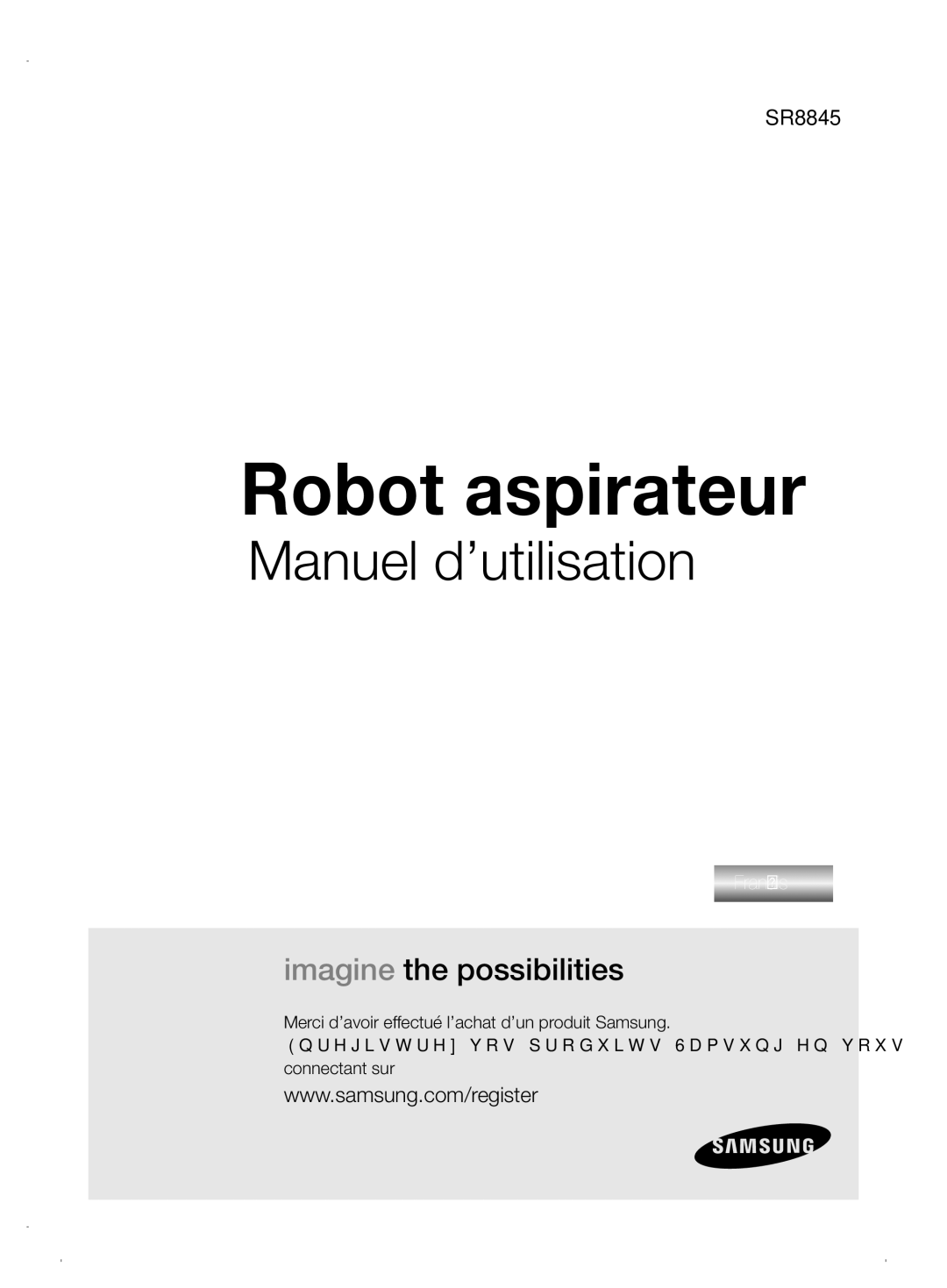 Samsung VCR8845T3A/XET, VCR8845T3A/XEF, VCR8845T3A/XEO manual Robot aspirateur 