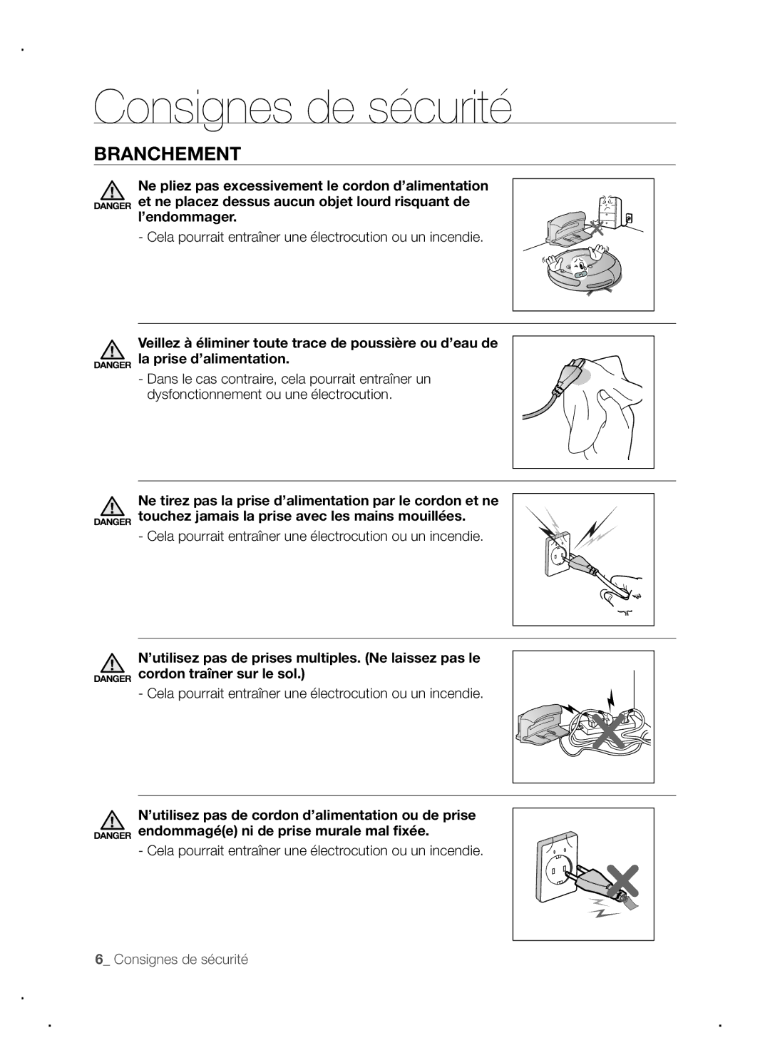 Samsung VCR8845T3A/XEO, VCR8845T3A/XET manual Branchement, Cela pourrait entraîner une électrocution ou un incendie 