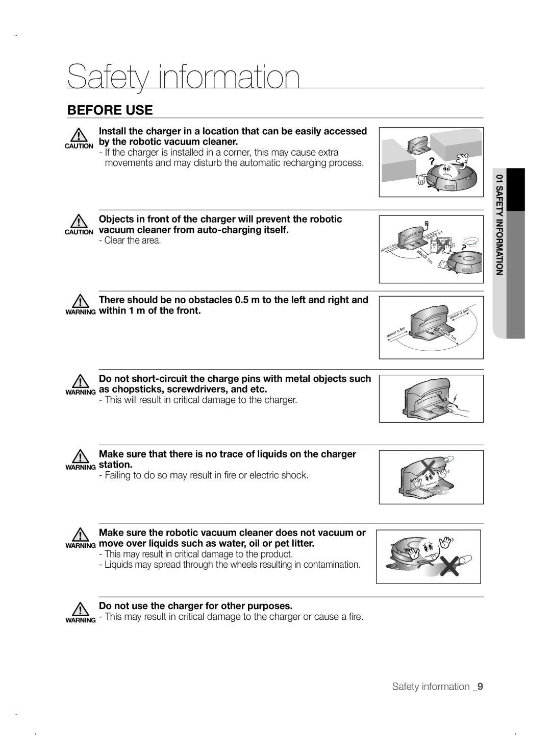 Samsung VCR8845T3A/XET manual Safety information, Before use, Install the charger in a location that can be easily accessed 
