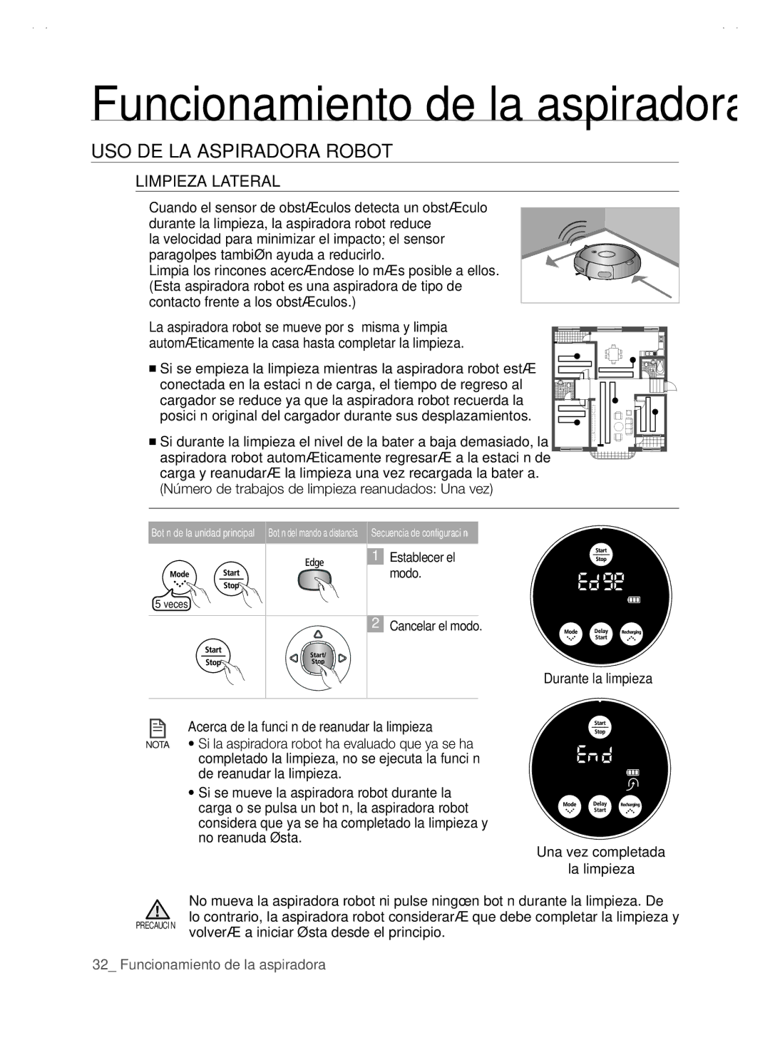 Samsung VCR8845T3R/XEC, VCR8845T3A/XET, VCR8845T3A/XEF manual Limpieza lateral 