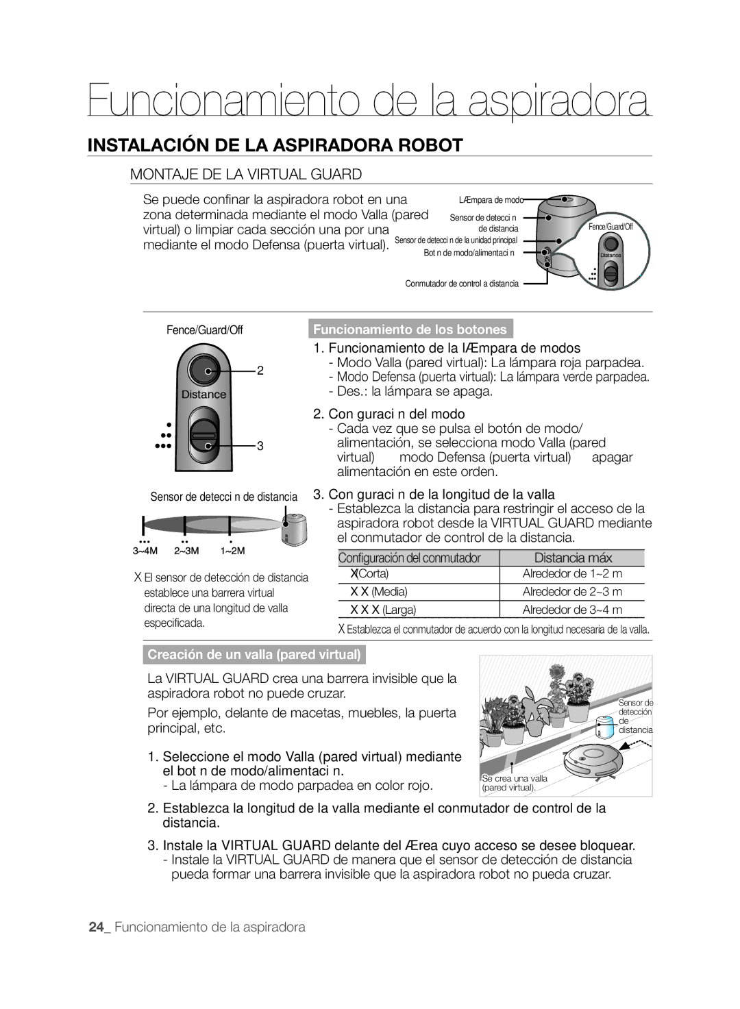 Samsung VCR8845T3A/XET, VCR8849T3A/XEF manual Montaje DE LA Virtual Guard, Se puede confinar la aspiradora robot en una 