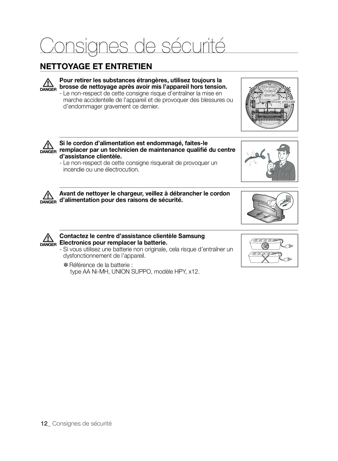 Samsung VCR8845T3A/XET, VCR8849T3A/XEF, VCR8845T3A/XEF, VCR8845T3R/XEC manual Brosse 