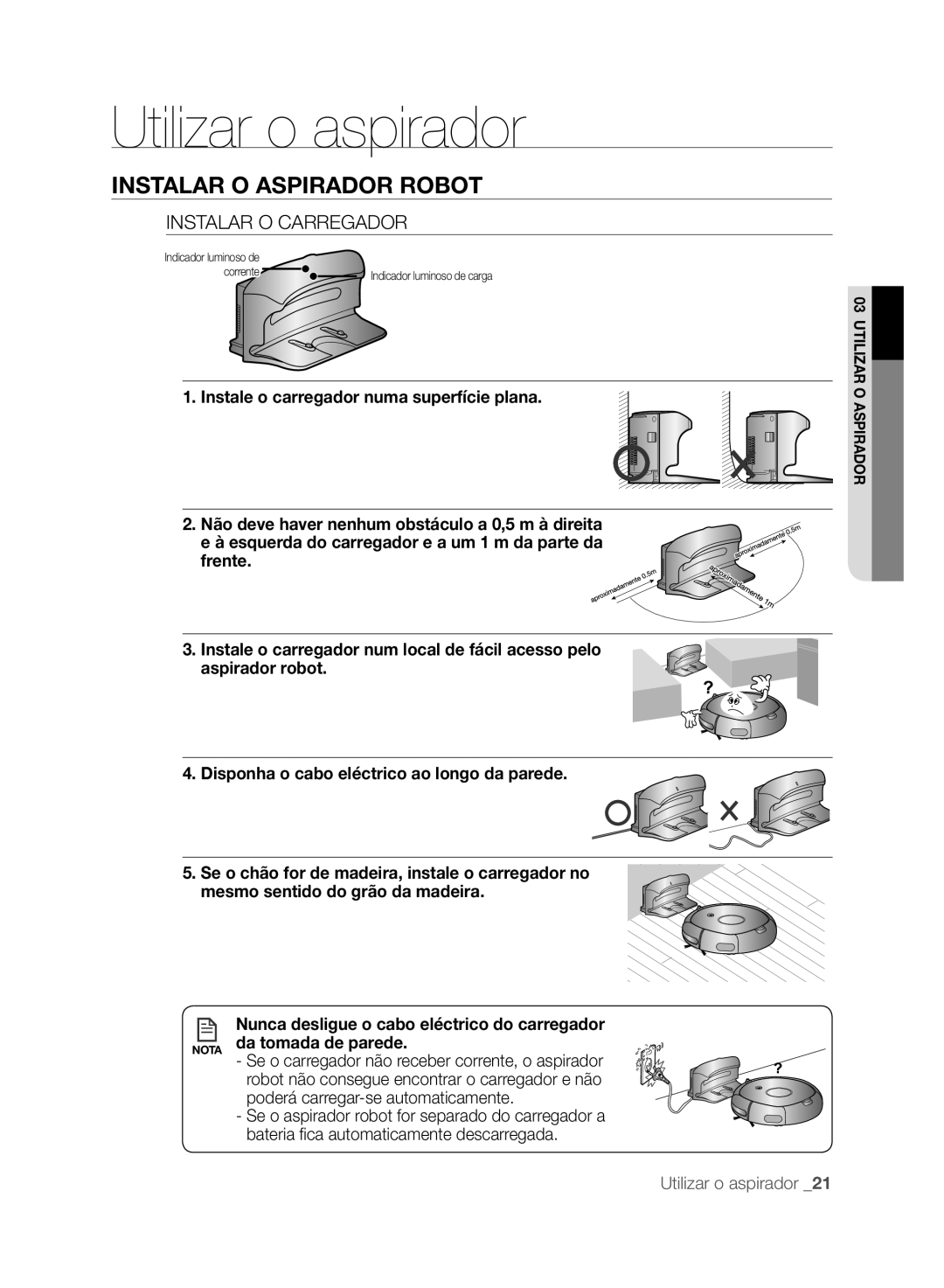 Samsung VCR8845T3R/XEC, VCR8845T3A/XET, VCR8849T3A/XEF, VCR8845T3A/XEF manual Instalar O Carregador 