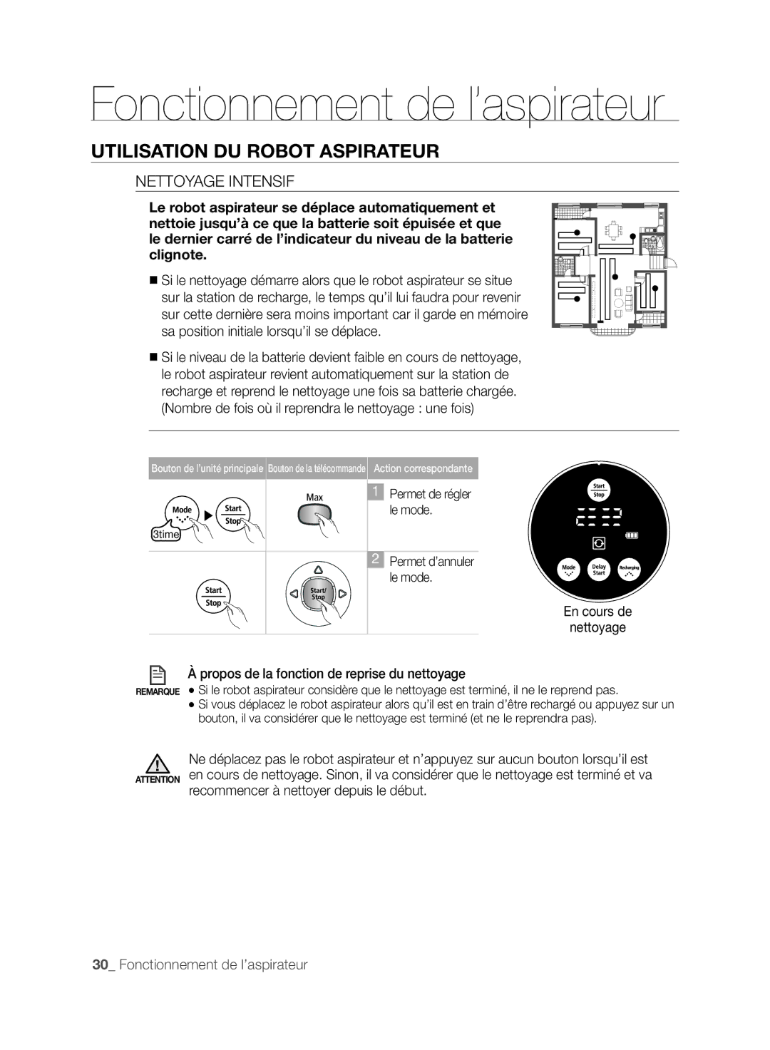 Samsung VCR8845T3A/XEF, VCR8845T3A/XET, VCR8849T3A/XEF, VCR8845T3R/XEC manual Nettoyage Intensif 