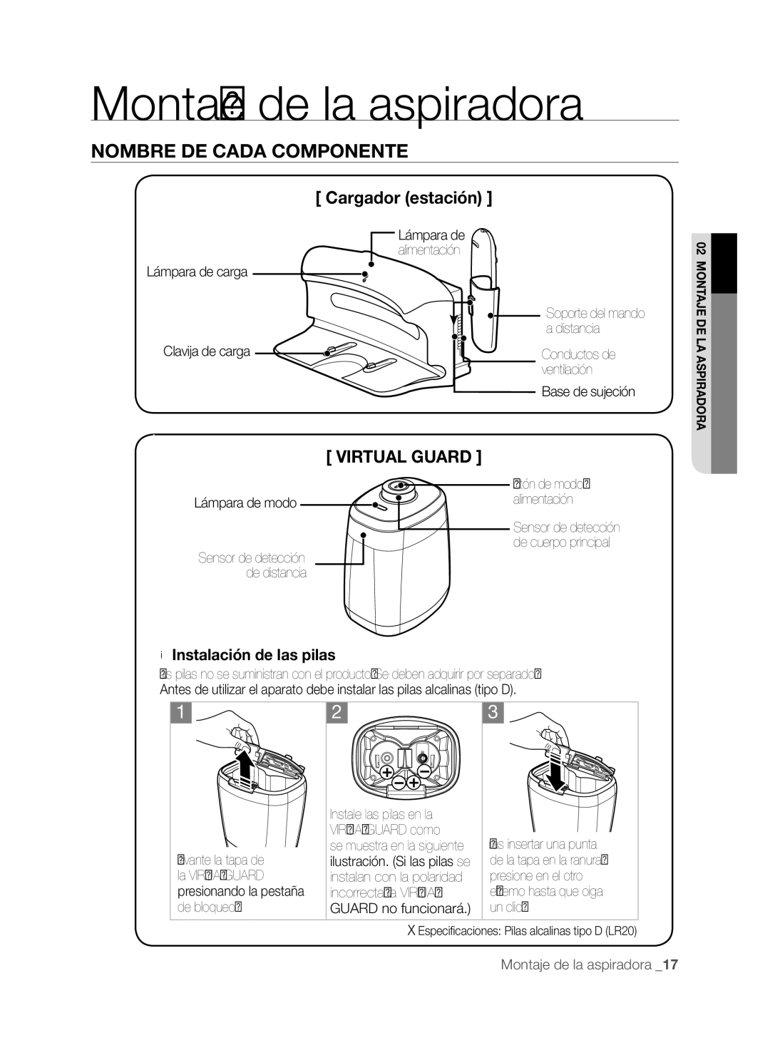 Samsung VCR8848T3K/SWS, VCR8848T3K/XEG, VCR8846T3A/XEG, VCR8846T3R/XEF, VCR8848T3K/XEO manual Cargador estación 