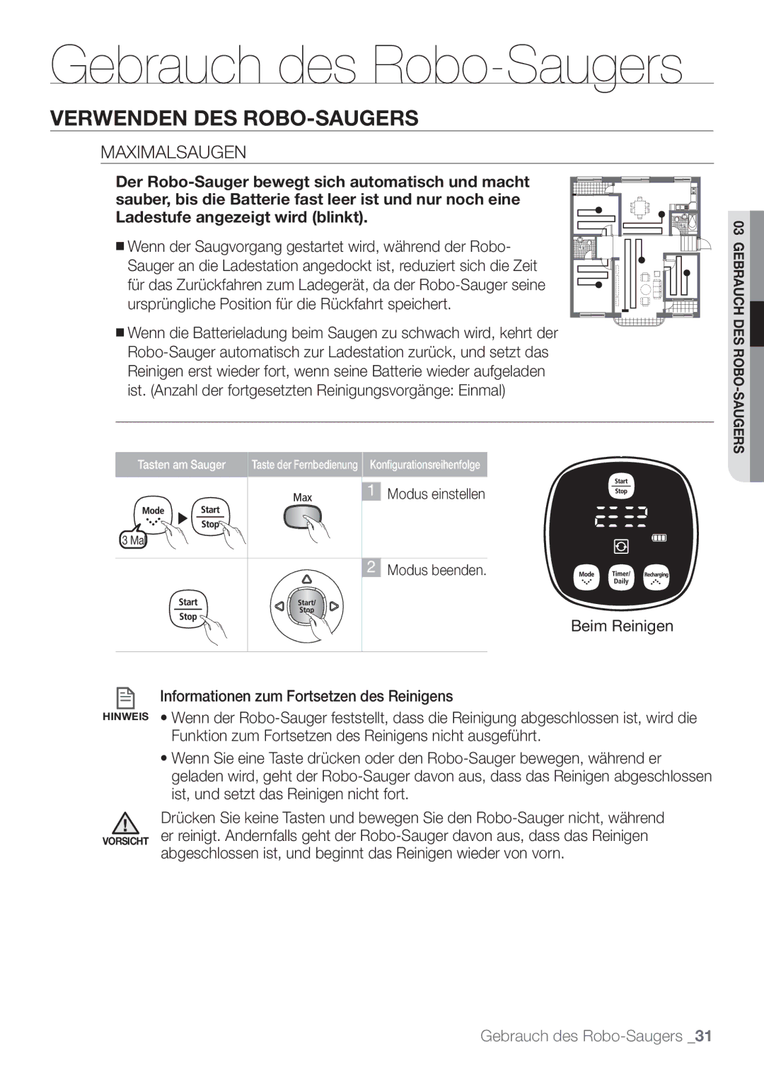 Samsung VCR8849T3A/XEF, VCR8849T3K/XEG manual Maximalsaugen 