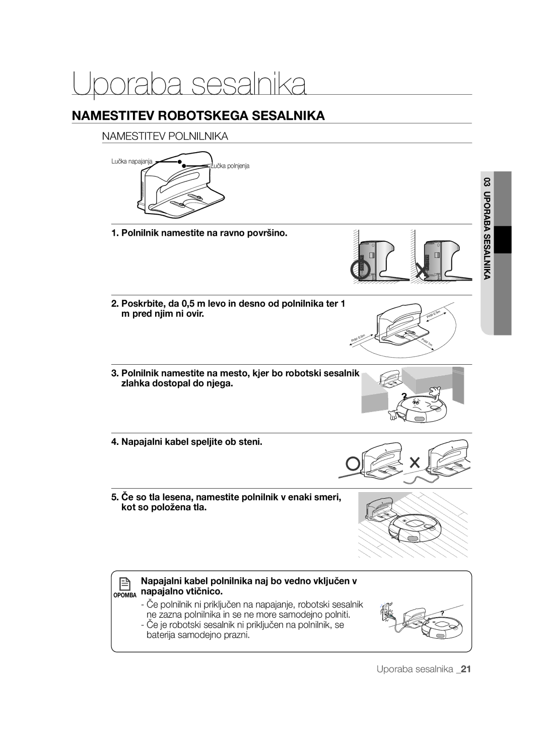 Samsung VCR8850L3R/XET, VCR8850L3R/XEG, VCR8850L3R/XAG, VCR8850L3R/XEO manual Namestitev Polnilnika 