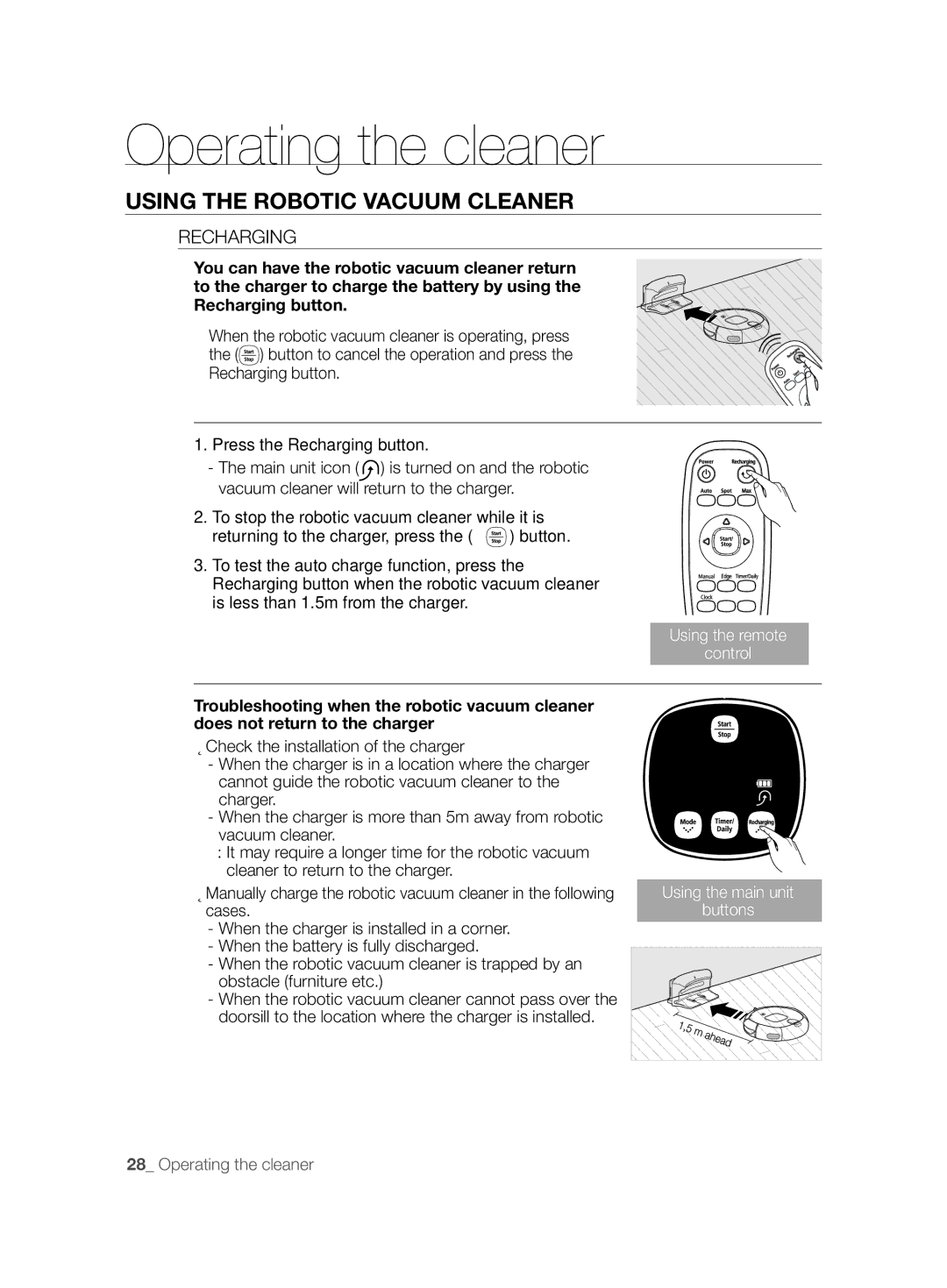 Samsung VCR8850L3R/XEG, VCR8850L3R/XET, VCR8850L3R/XAG, VCR8850L3R/XEO manual Recharging 