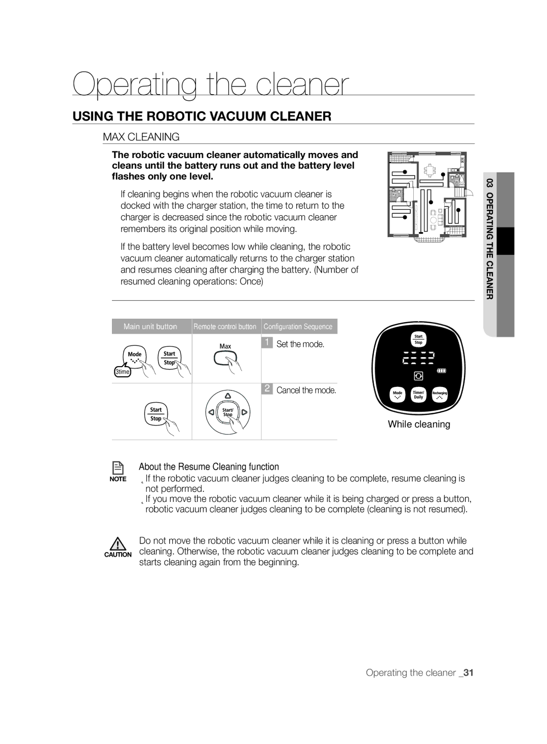 Samsung VCR8850L3R/XEO, VCR8850L3R/XEG, VCR8850L3R/XET, VCR8850L3R/XAG manual MAX Cleaning 