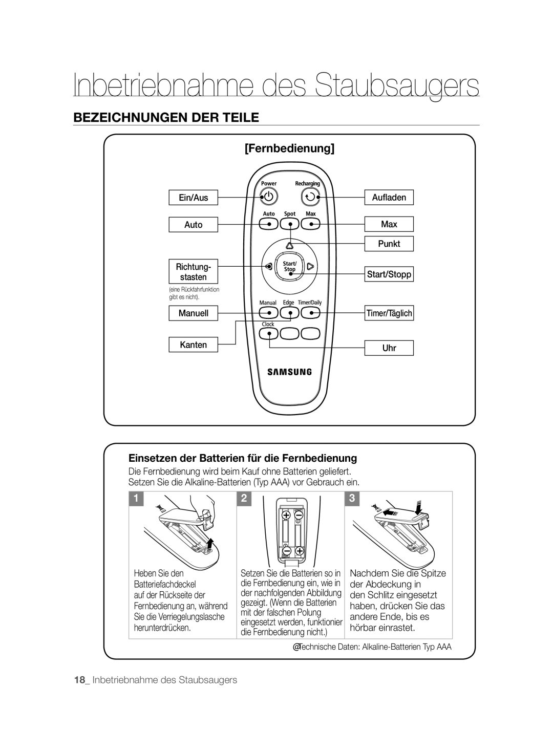 Samsung VCR8850L3R/XEG, VCR8850L3R/XET, VCR8850L3R/XAG, VCR8850L3R/XEO manual Fernbedienung 