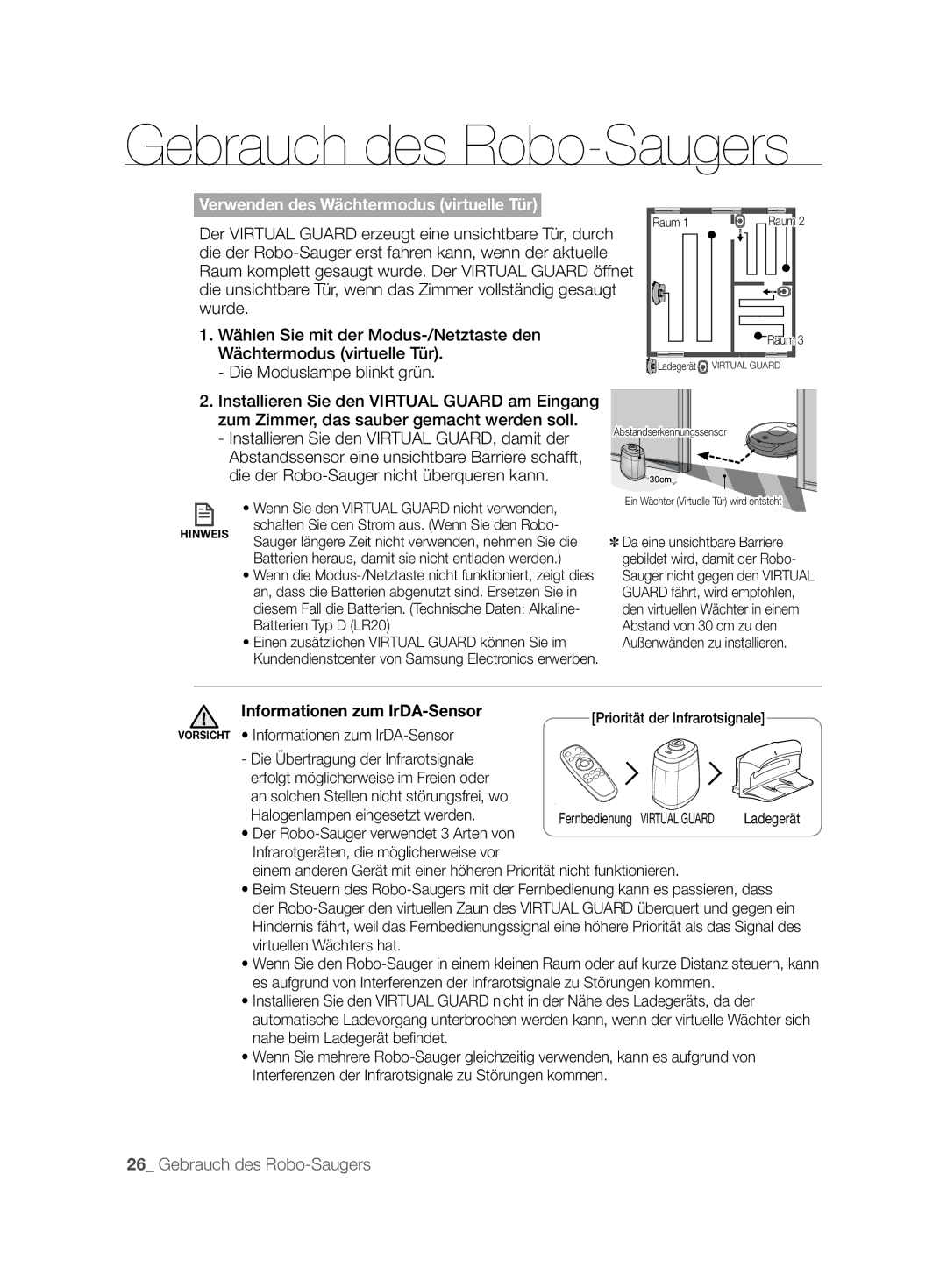 Samsung VCR8850L3R/XEG, VCR8850L3R/XET, VCR8850L3R/XAG, VCR8850L3R/XEO manual Informationen zum IrDA-Sensor 