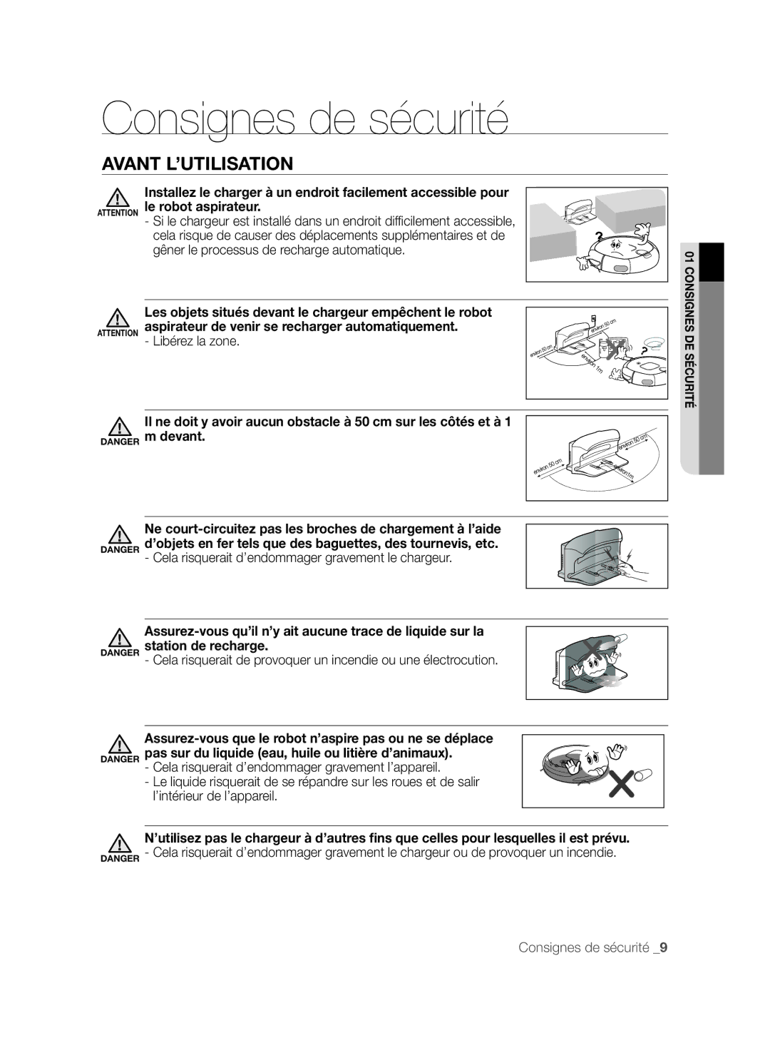 Samsung VCR8850L3R/XEG, VCR8850L3R/XET, VCR8850L3R/XAG manual Installez le charger à un endroit facilement accessible pour 