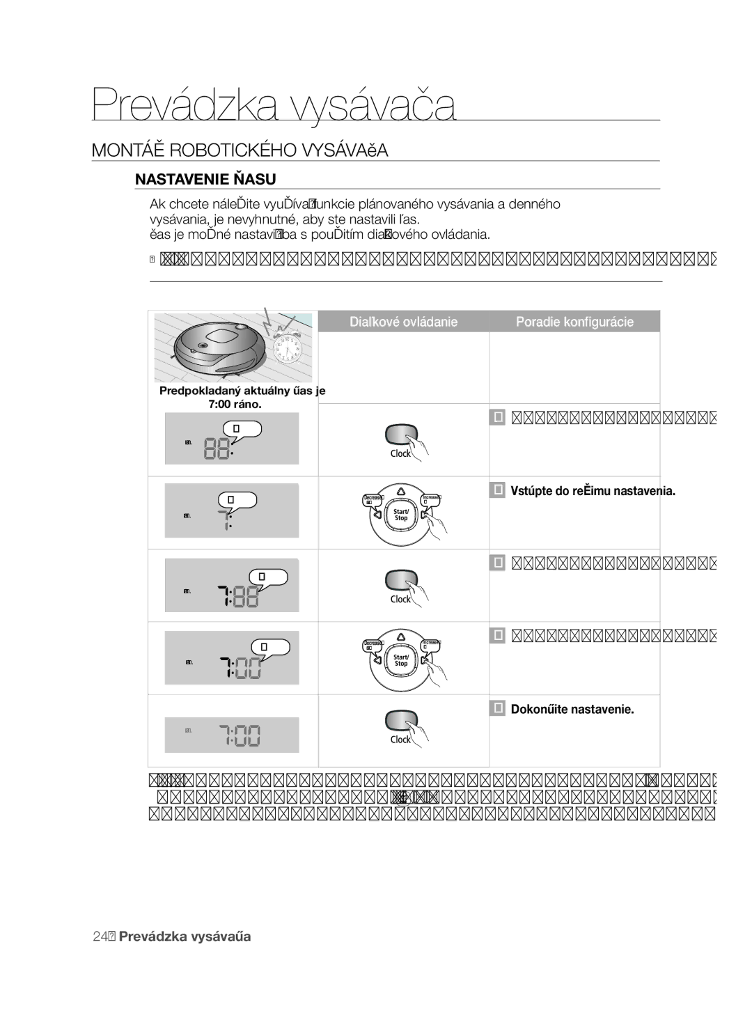 Samsung VCR8850L3R/XEO manual Nastavenie Času, Diaľkové ovládanie Poradie konfigurácie 