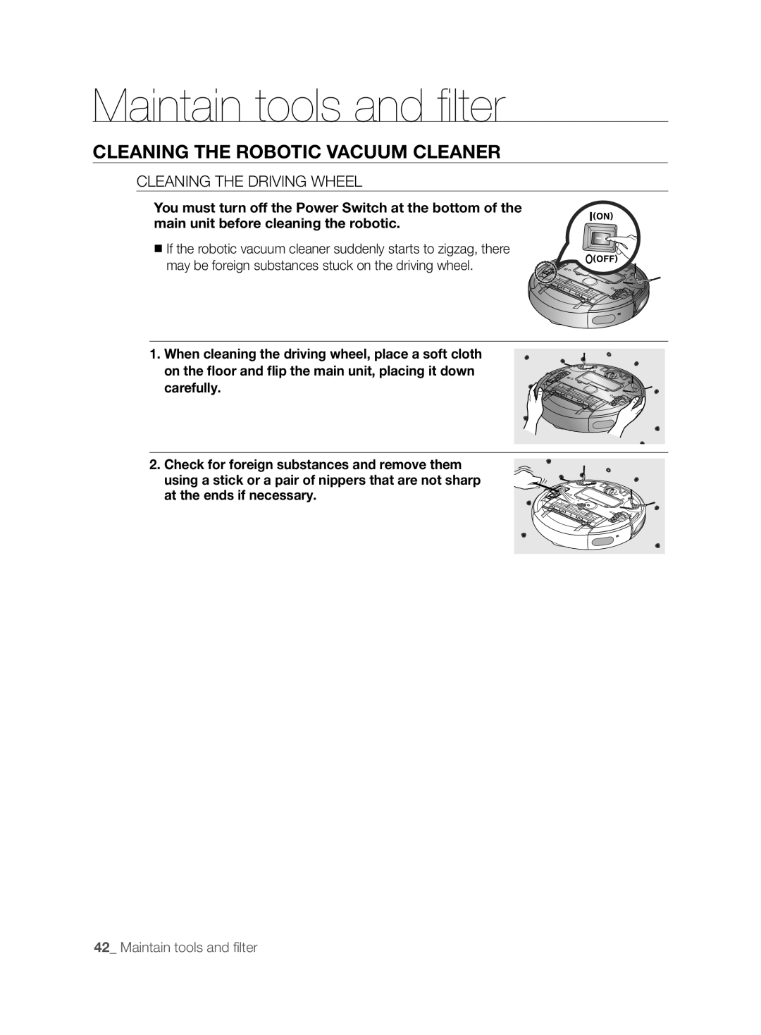 Samsung VCR8850L3R/XEO manual Cleaning the Driving Wheel 