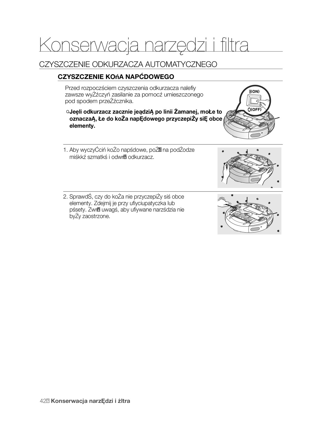 Samsung VCR8850L3R/XEO manual Czyszczenie Koła Napędowego 