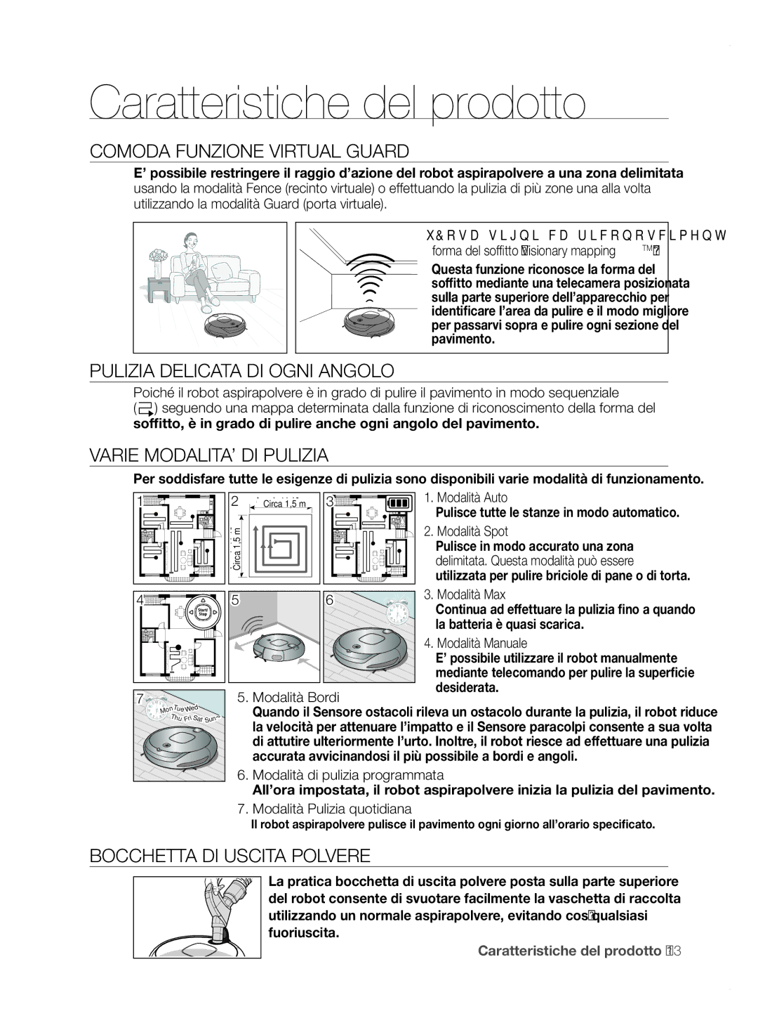 Samsung VCR8850L3R/XET manual Caratteristiche del prodotto, Comoda Funzione Virtual Guard, Pulizia Delicata DI Ogni Angolo 