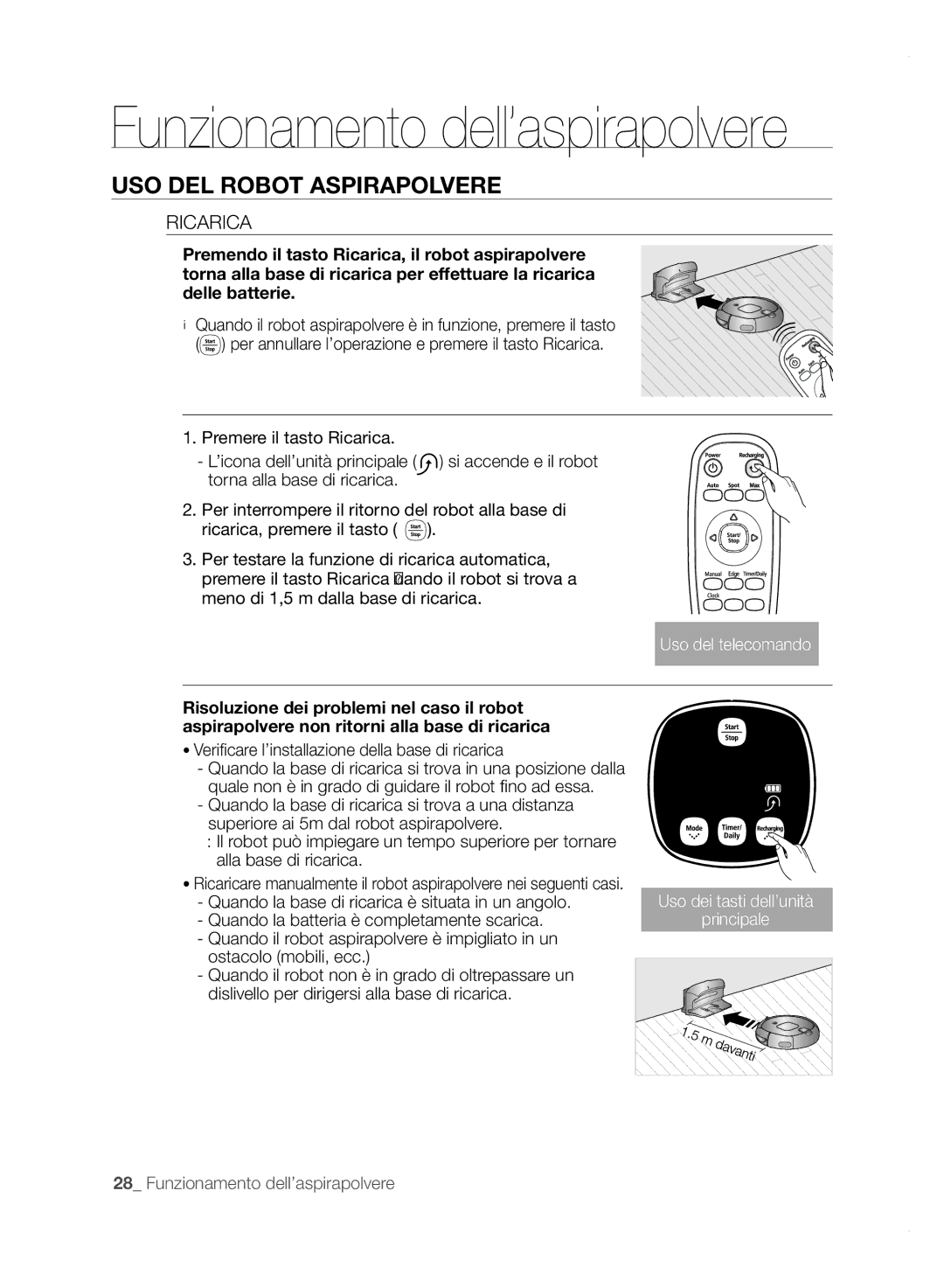 Samsung VCR8850L3R/XET manual Ricarica, Verificare l’installazione della base di ricarica 