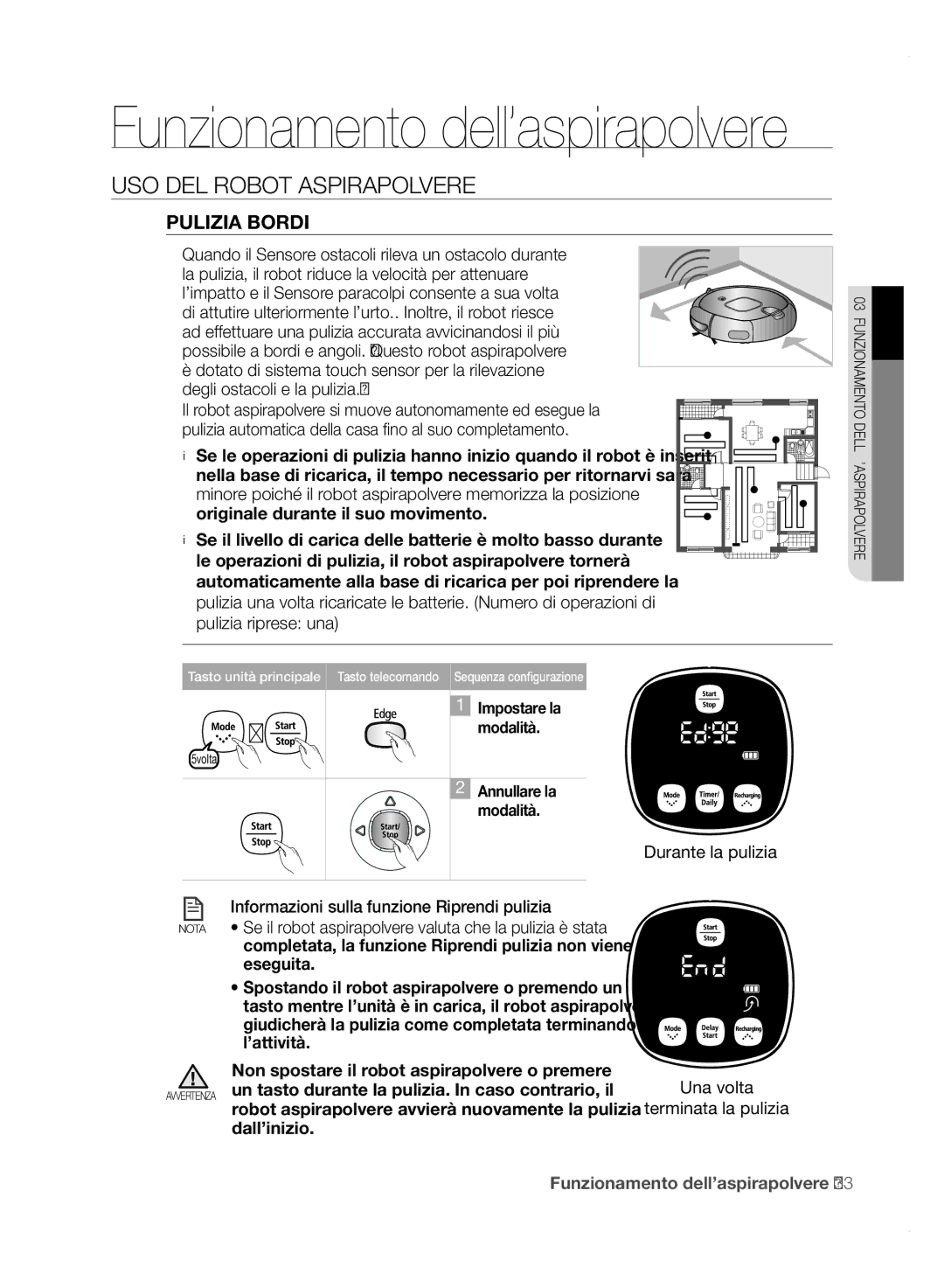 Samsung VCR8850L3R/XET manual Pulizia bordi 