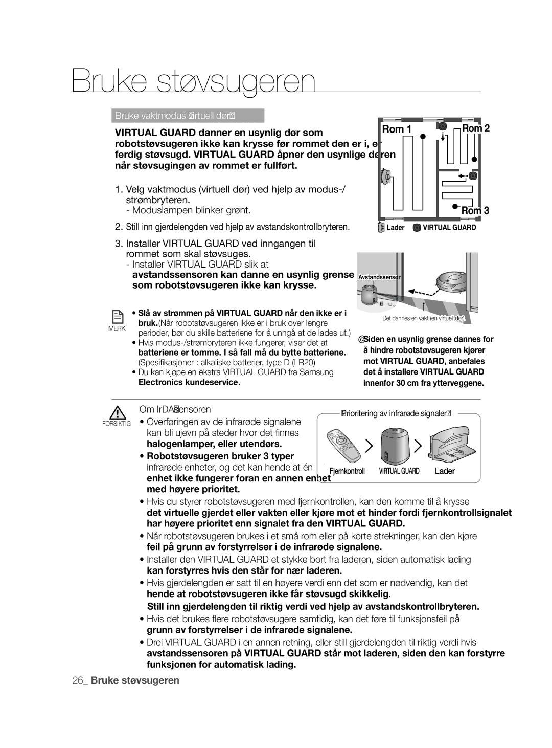 Samsung VCR8855L3B/XEE, VCR8855L3B/XEF, VCR8855L3B/BOL manual Rom, Virtual Guard danner en usynlig dør som 