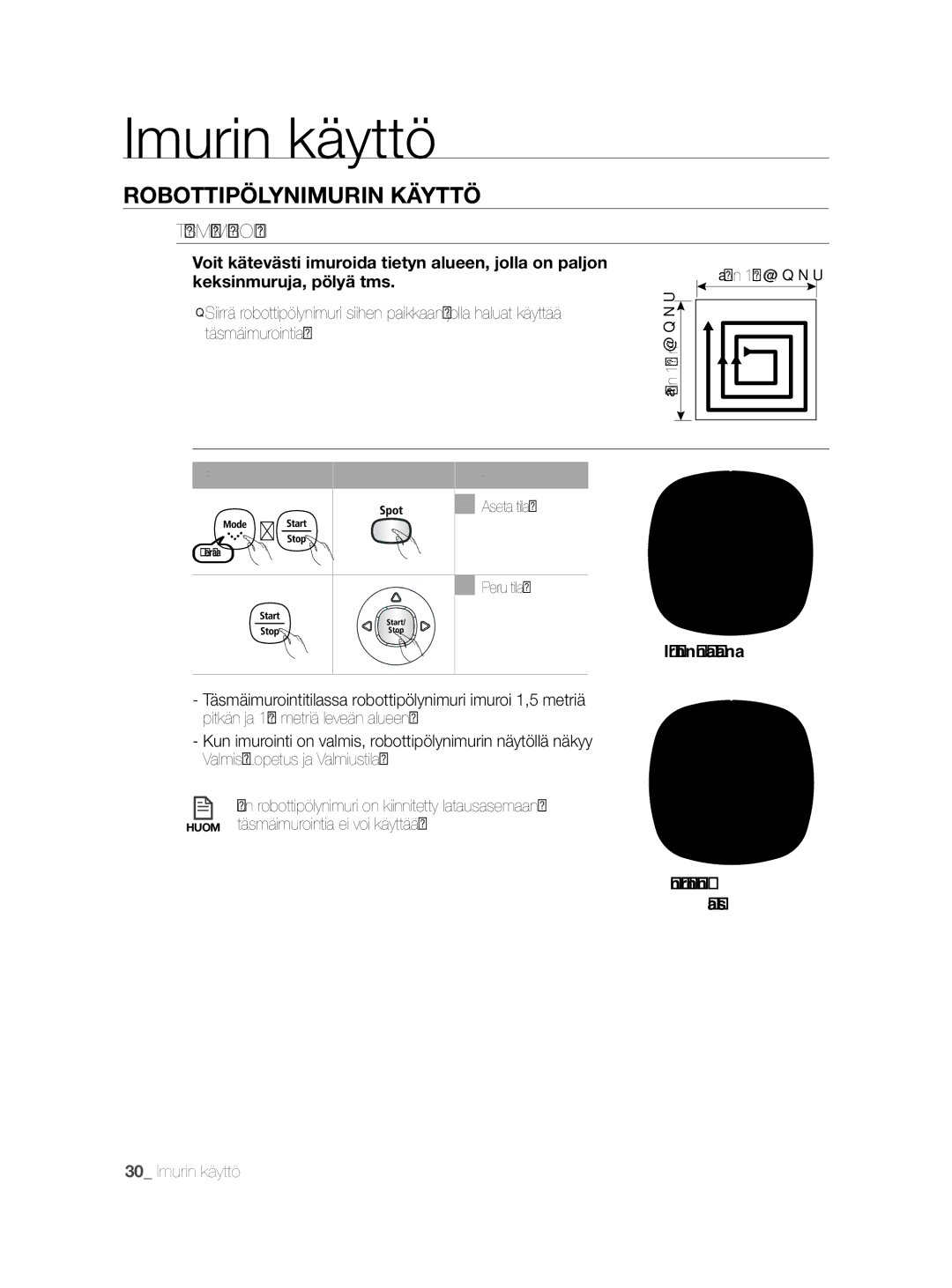 Samsung VCR8855L3B/XEF, VCR8855L3B/BOL, VCR8855L3B/XEE manual Täsmäimurointi, Noin 1,5 m 