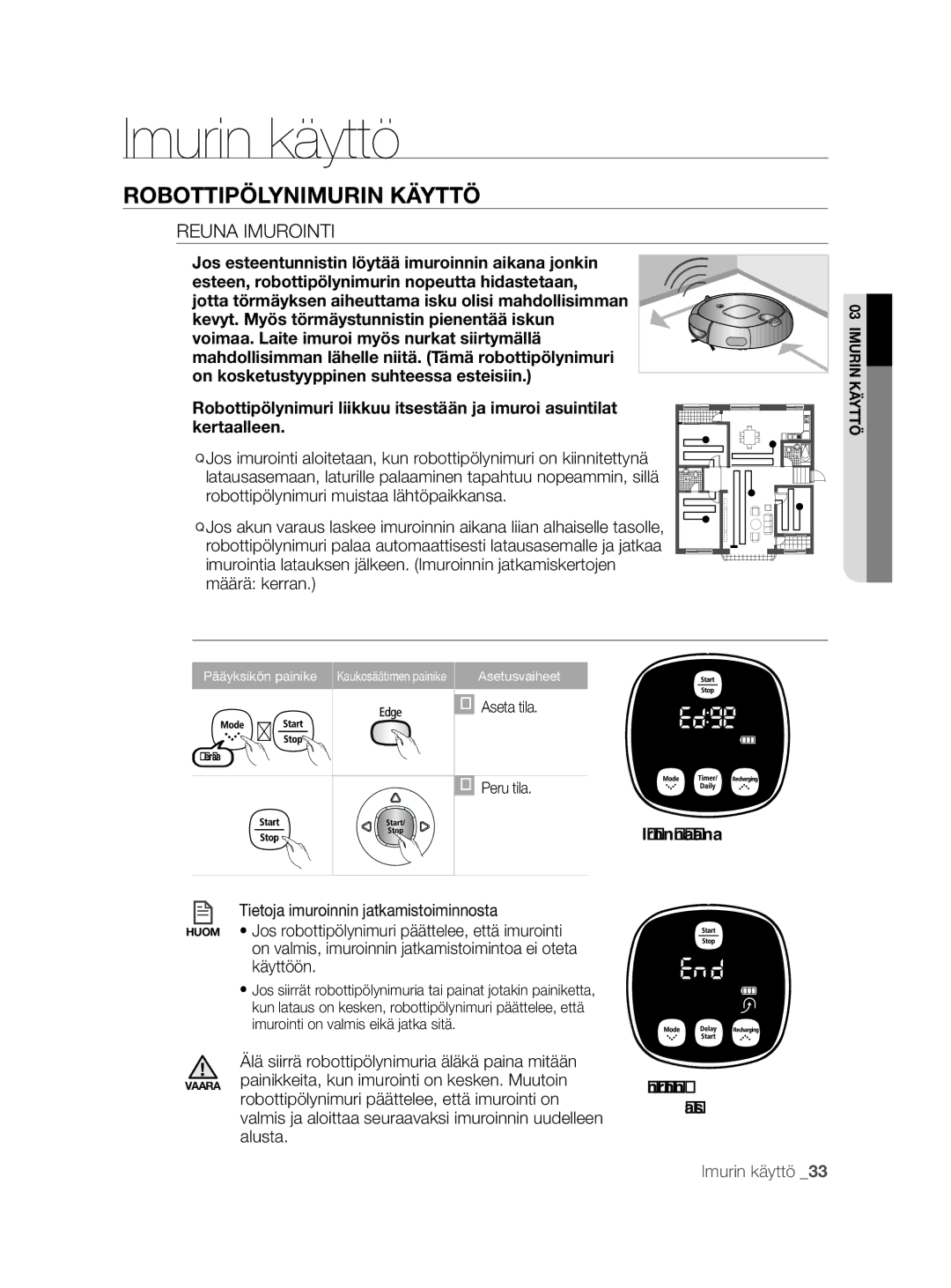 Samsung VCR8855L3B/XEF, VCR8855L3B/BOL, VCR8855L3B/XEE manual Reuna Imurointi 