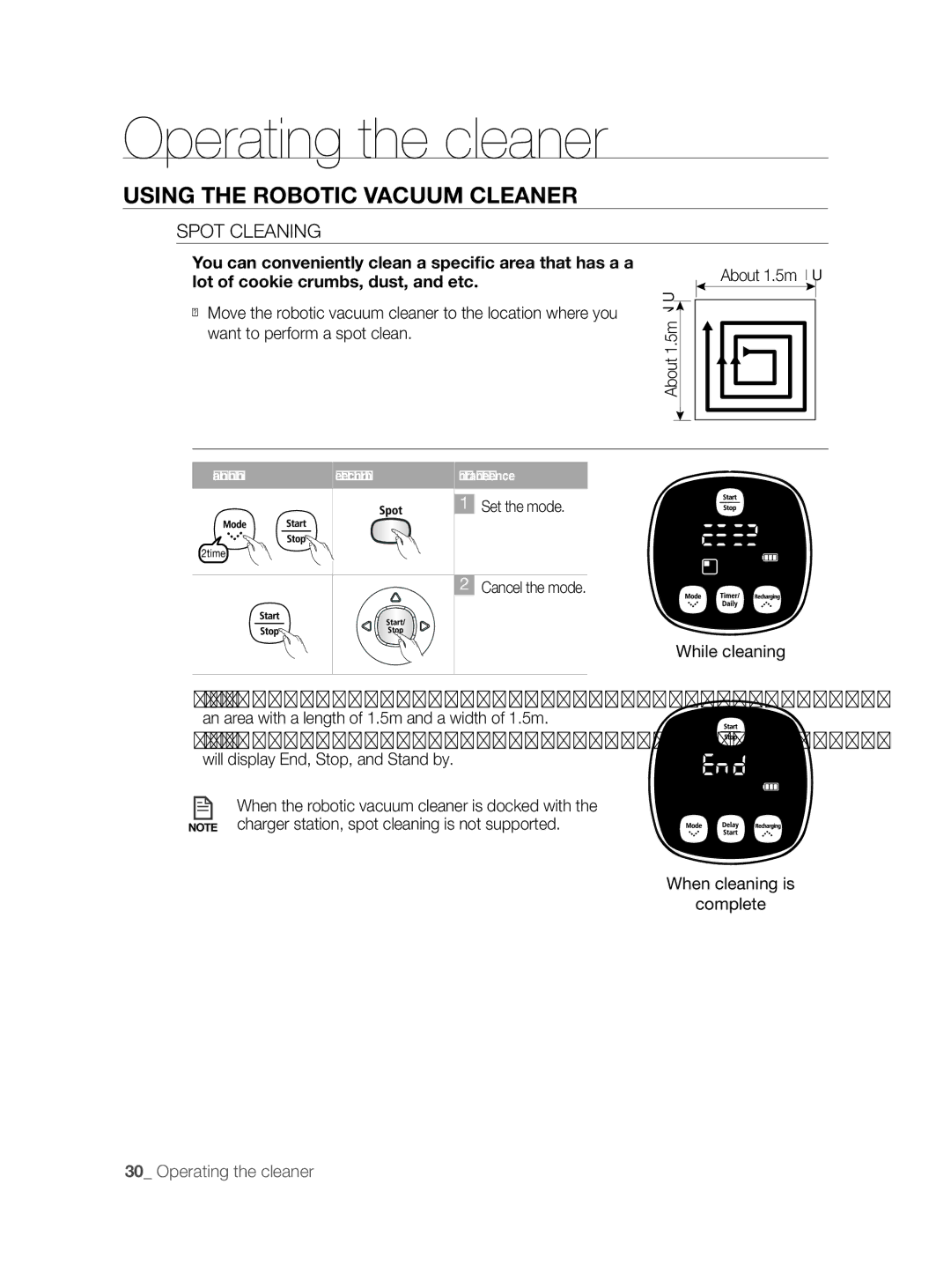 Samsung VCR8855L3B/XEF, VCR8855L3B/BOL, VCR8855L3B/XEE manual Spot Cleaning 