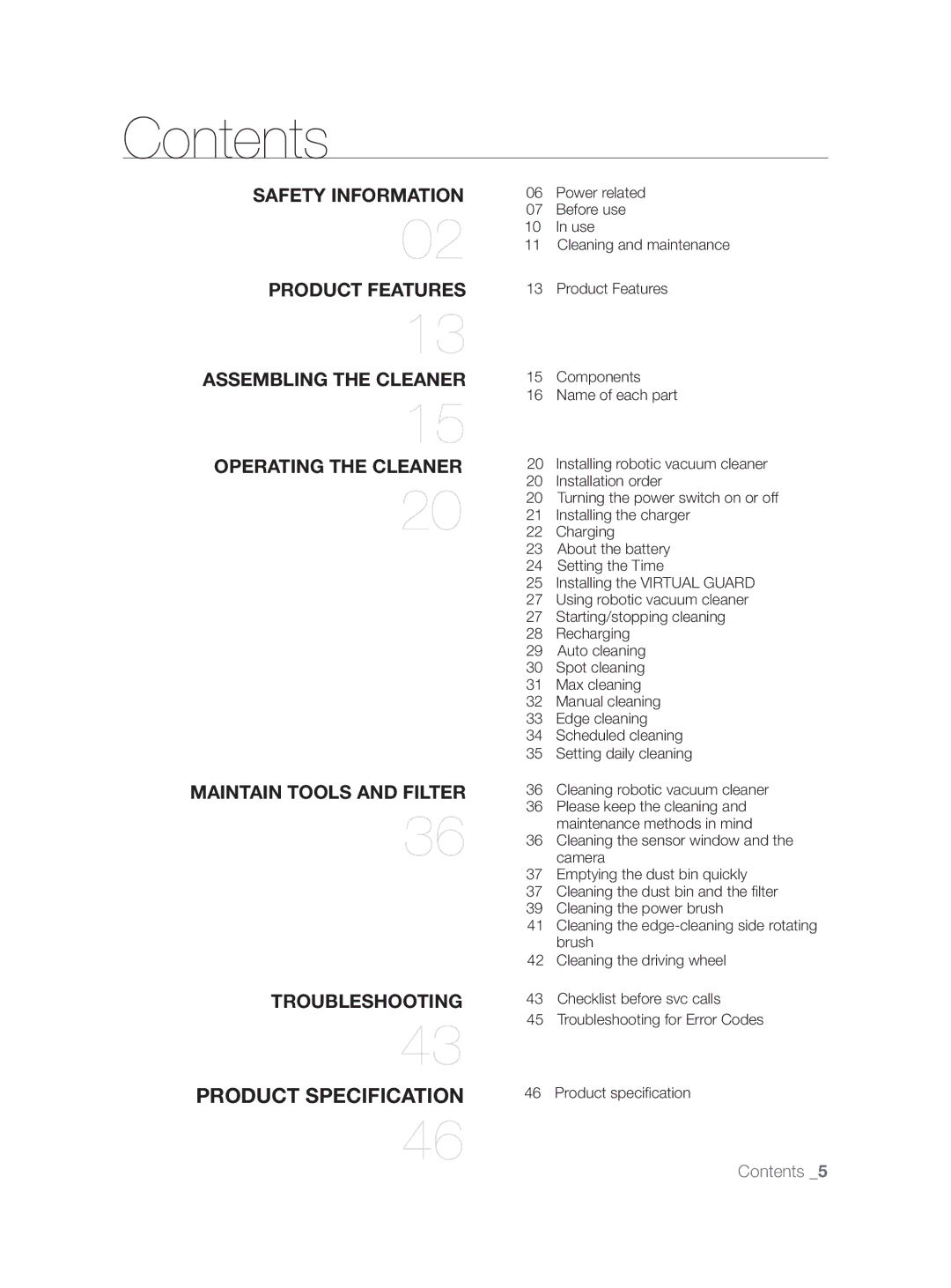 Samsung VCR8855L3B/XEE, VCR8855L3B/XEF, VCR8855L3B/BOL manual Contents 