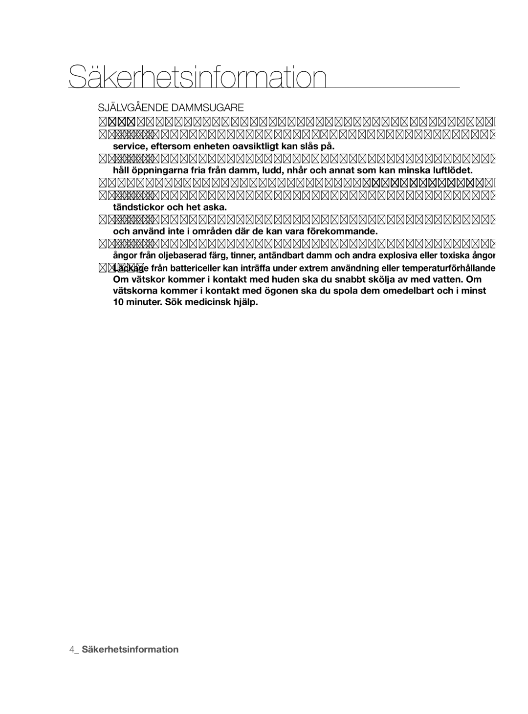 Samsung VCR8855L3B/BOL, VCR8855L3B/XEF, VCR8855L3B/XEE manual Självgående Dammsugare 