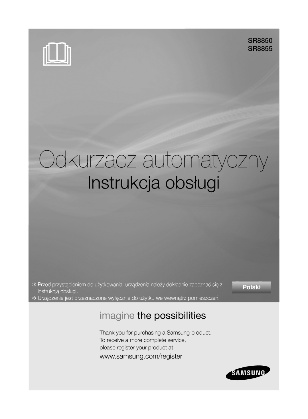 Samsung VCR8855L3B/XET, VCR8855L3B/XEO, VCR8855L3B/XEF, VCR8855L3B/BOL manual Odkurzacz automatyczny, Instrukcją obsługi 