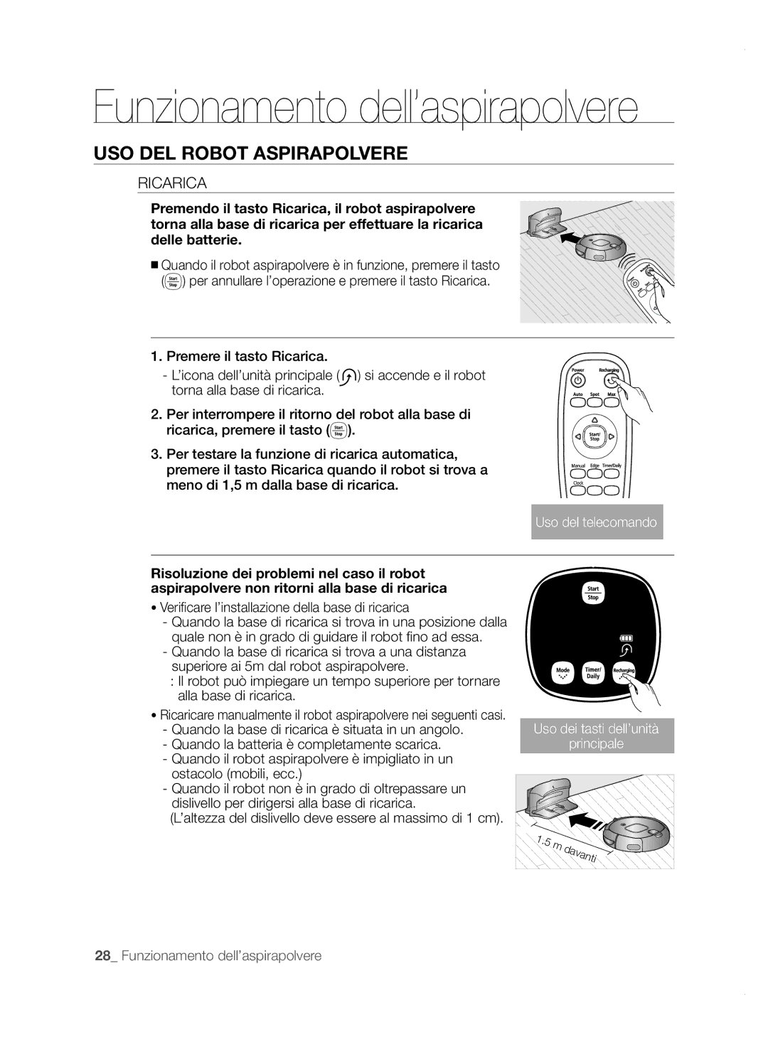 Samsung VCR8855L3B/XEF, VCR8855L3B/XEO, VCR8855L3B/XET manual Ricarica, Verificare l’installazione della base di ricarica 