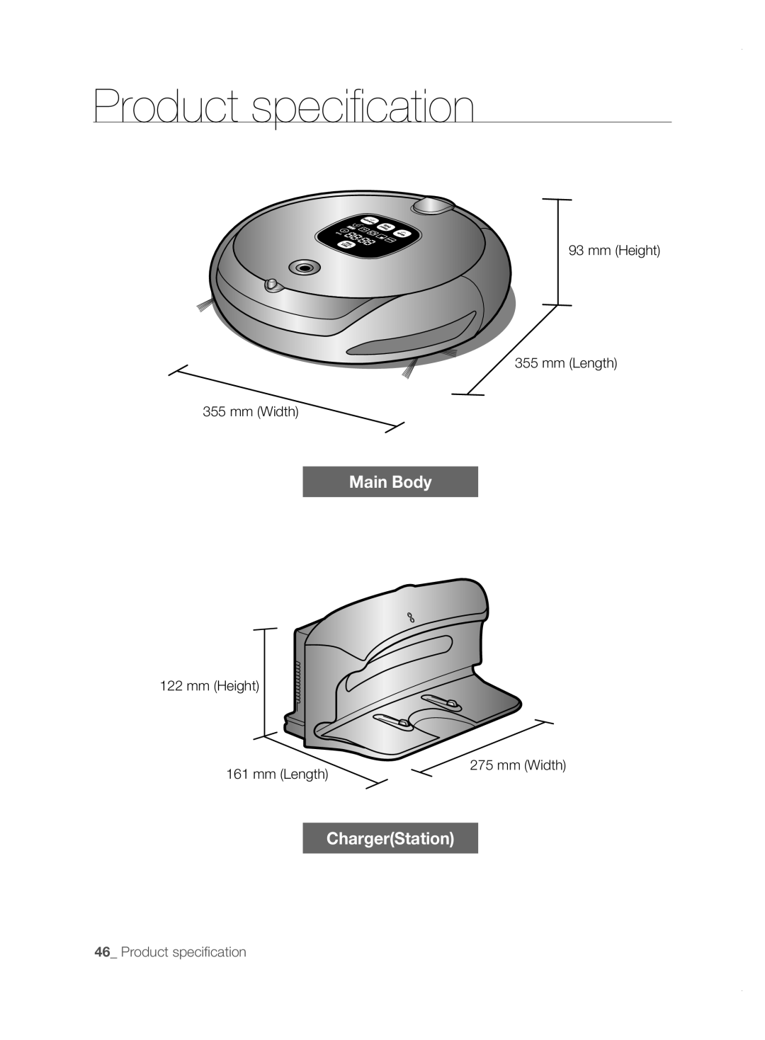 Samsung VCR8855L3B/XET, VCR8855L3B/XEO, VCR8855L3B/XEF, VCR8855L3B/BOL Product specification, Mm Height Mm Length Mm Width 