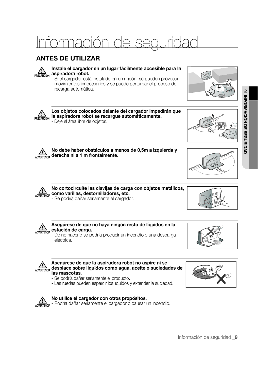 Samsung VCR8857L3R/XEF manual Los objetos colocados delante del cargador impedirán que 