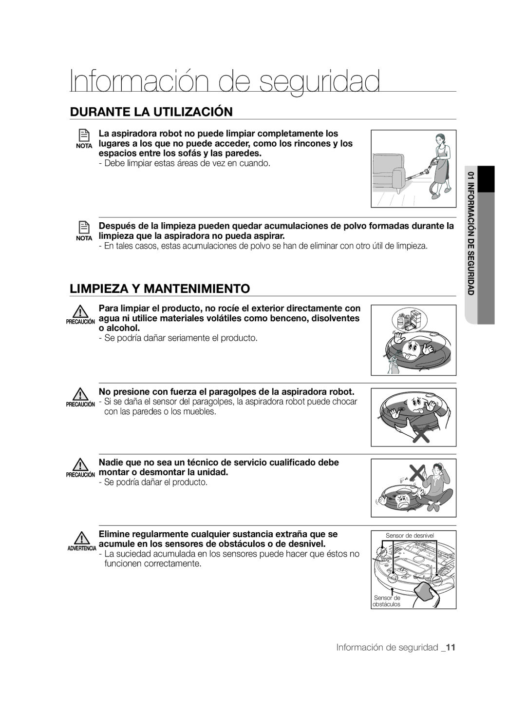 Samsung VCR8857L3R/XEF Limpieza Y Mantenimiento, Debe limpiar estas áreas de vez en cuando, Se podría dañar el producto 