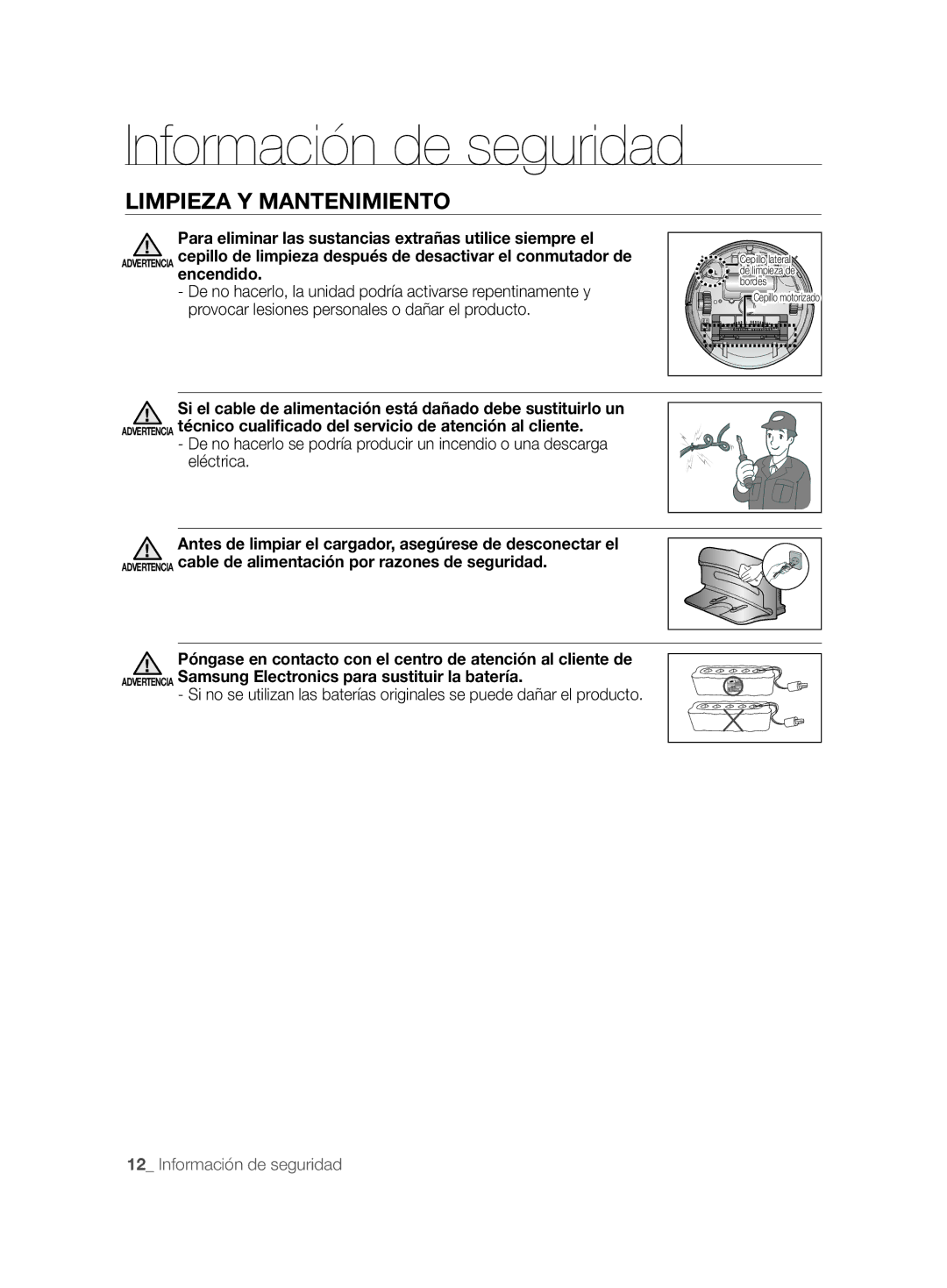 Samsung VCR8857L3R/XEF manual Cepillo lateral 