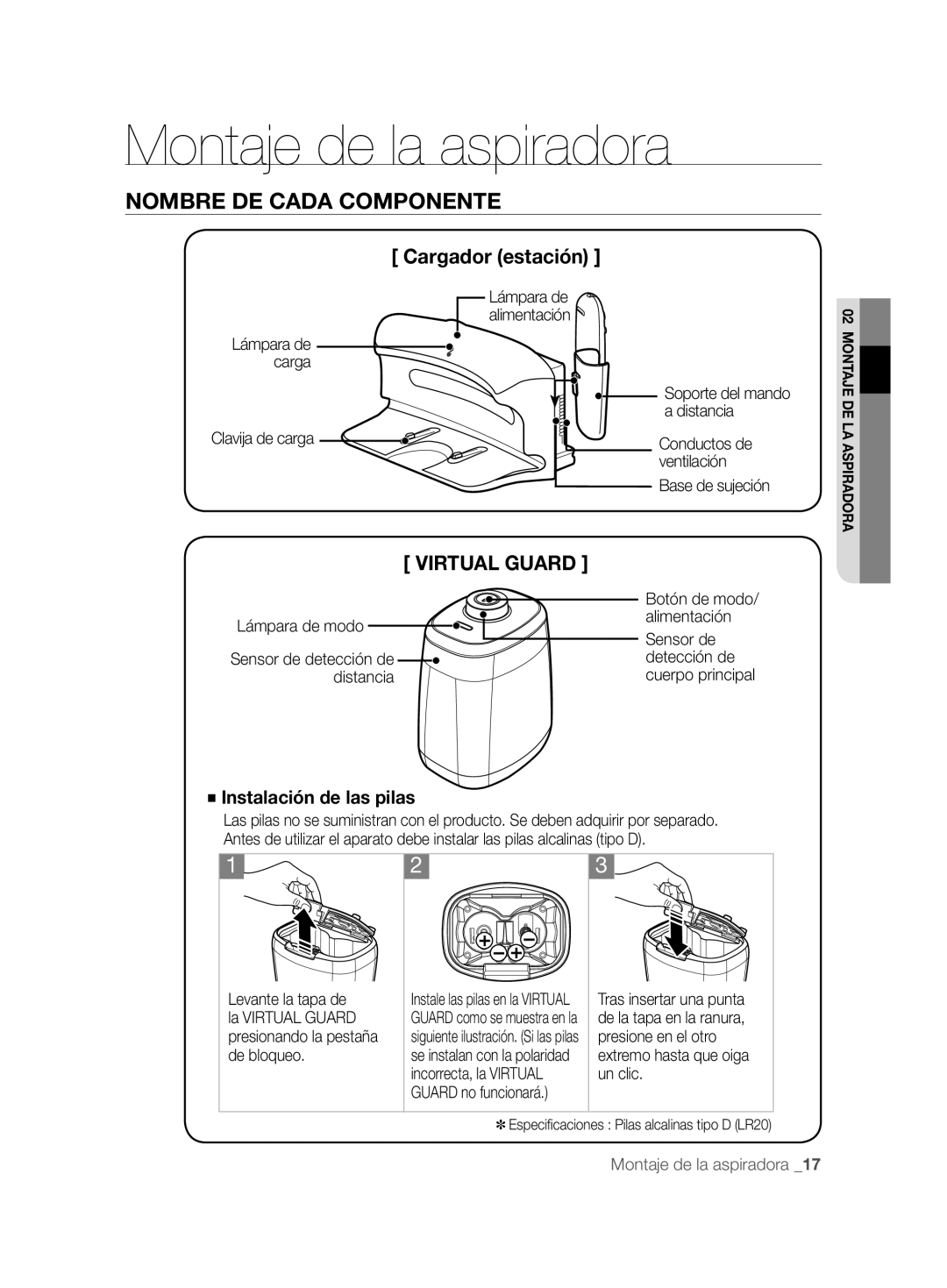 Samsung VCR8857L3R/XEF manual Cargador estación 