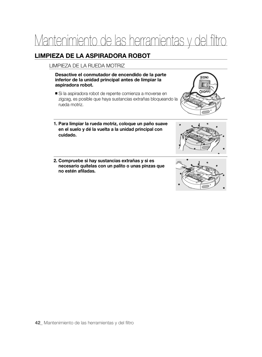 Samsung VCR8857L3R/XEF manual Limpieza DE LA Rueda Motriz 