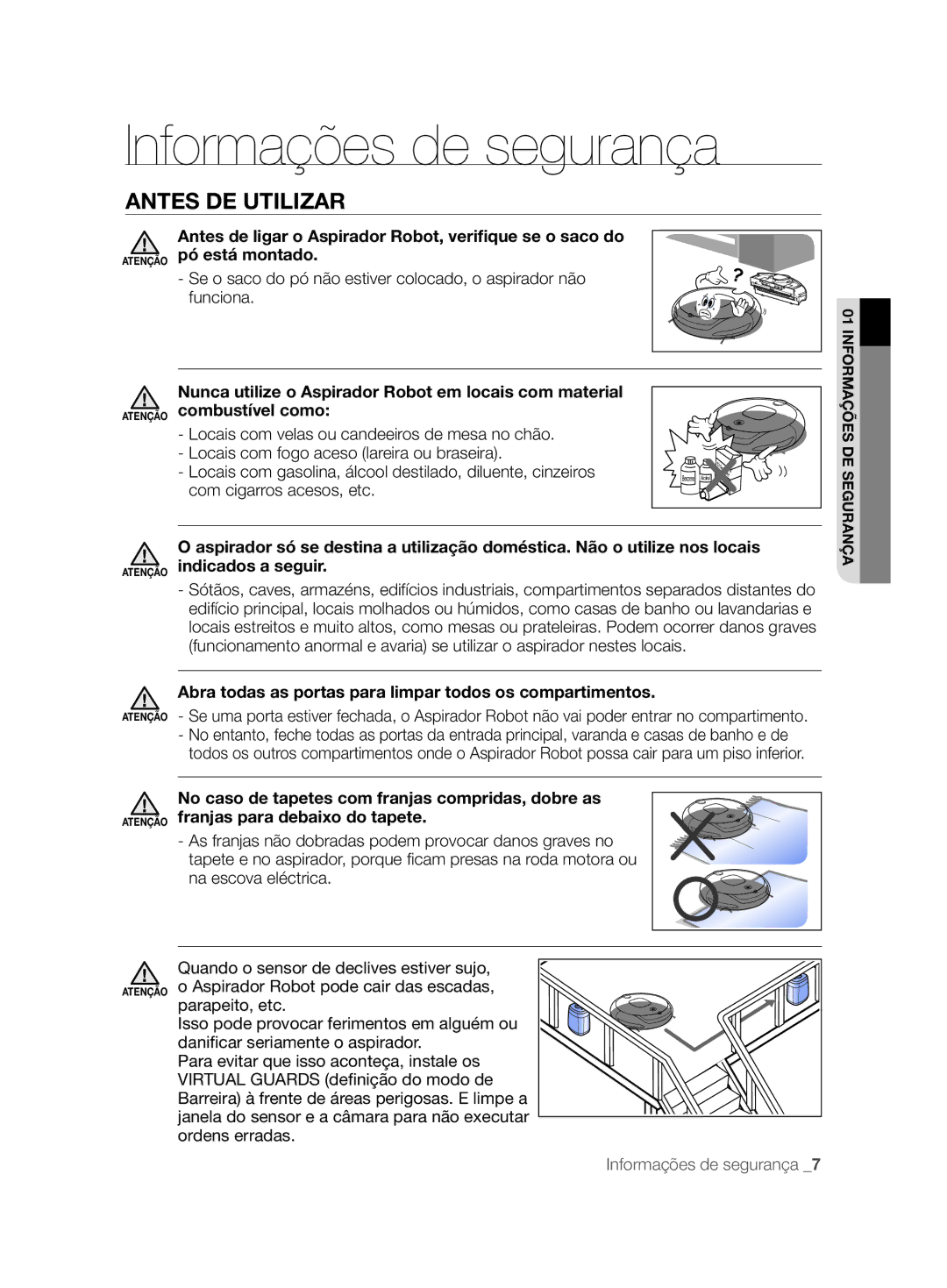 Samsung VCR8857L3R/XEF manual Antes DE Utilizar, Abra todas as portas para limpar todos os compartimentos 