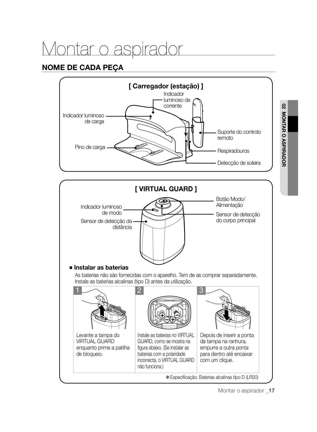 Samsung VCR8857L3R/XEF manual Carregador estação 