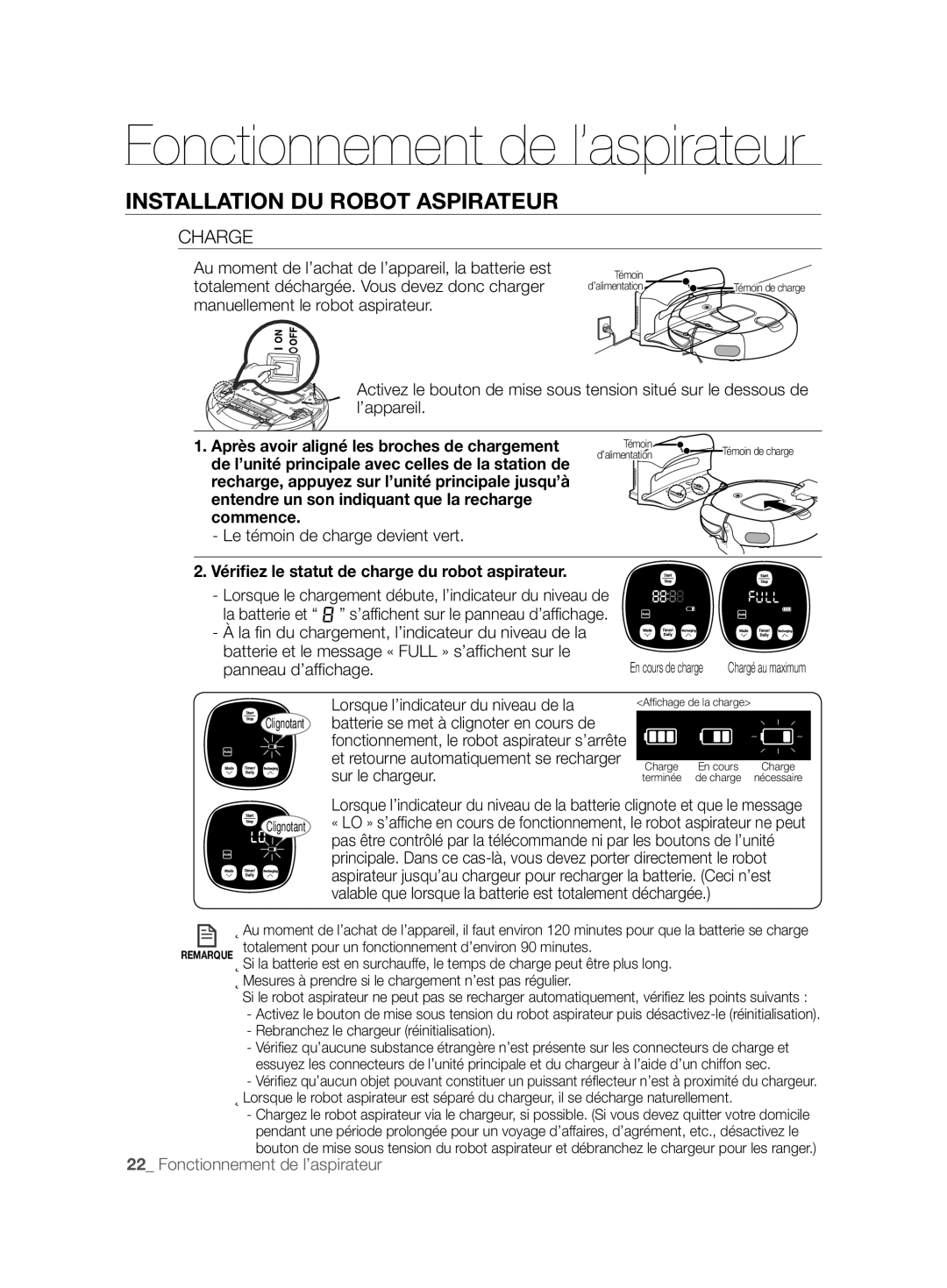 Samsung VCR8857L3R/XEF manual Charge, Après avoir aligné les broches de chargement 