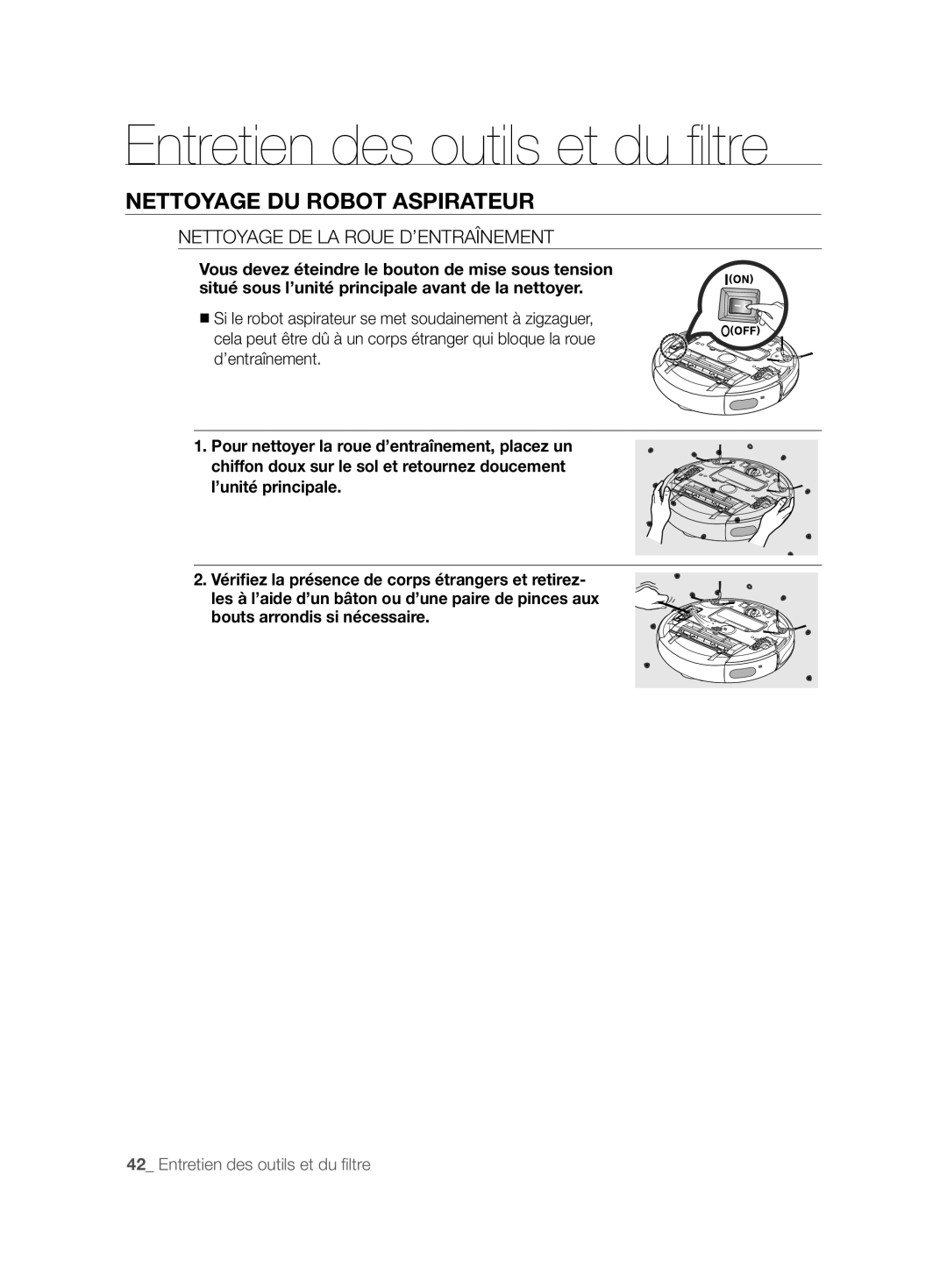 Samsung VCR8857L3R/XEF manual Nettoyage DE LA Roue D’ENTRAÎNEMENT 