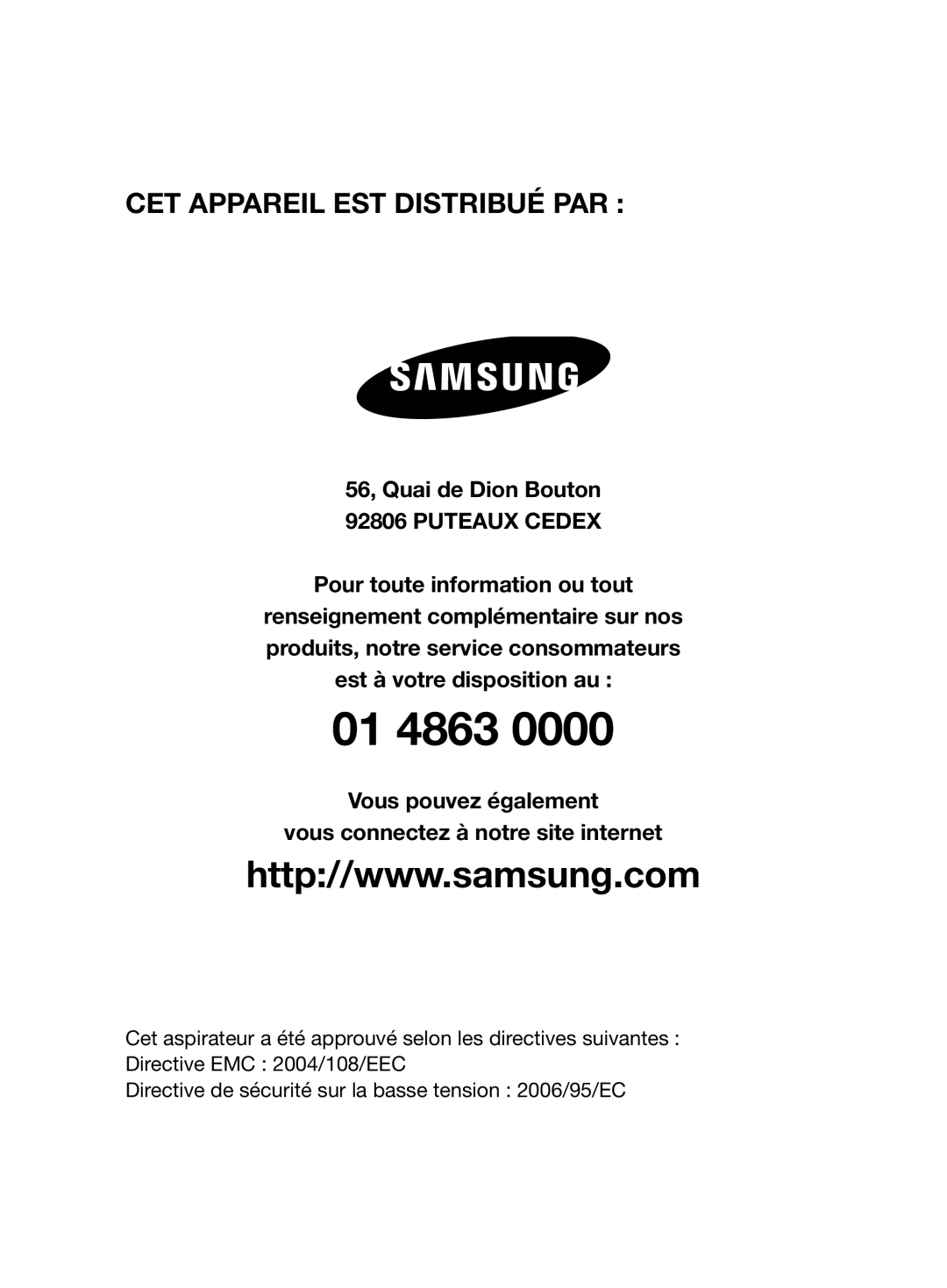 Samsung VCR8857L3R/XEF manual 01 4863 