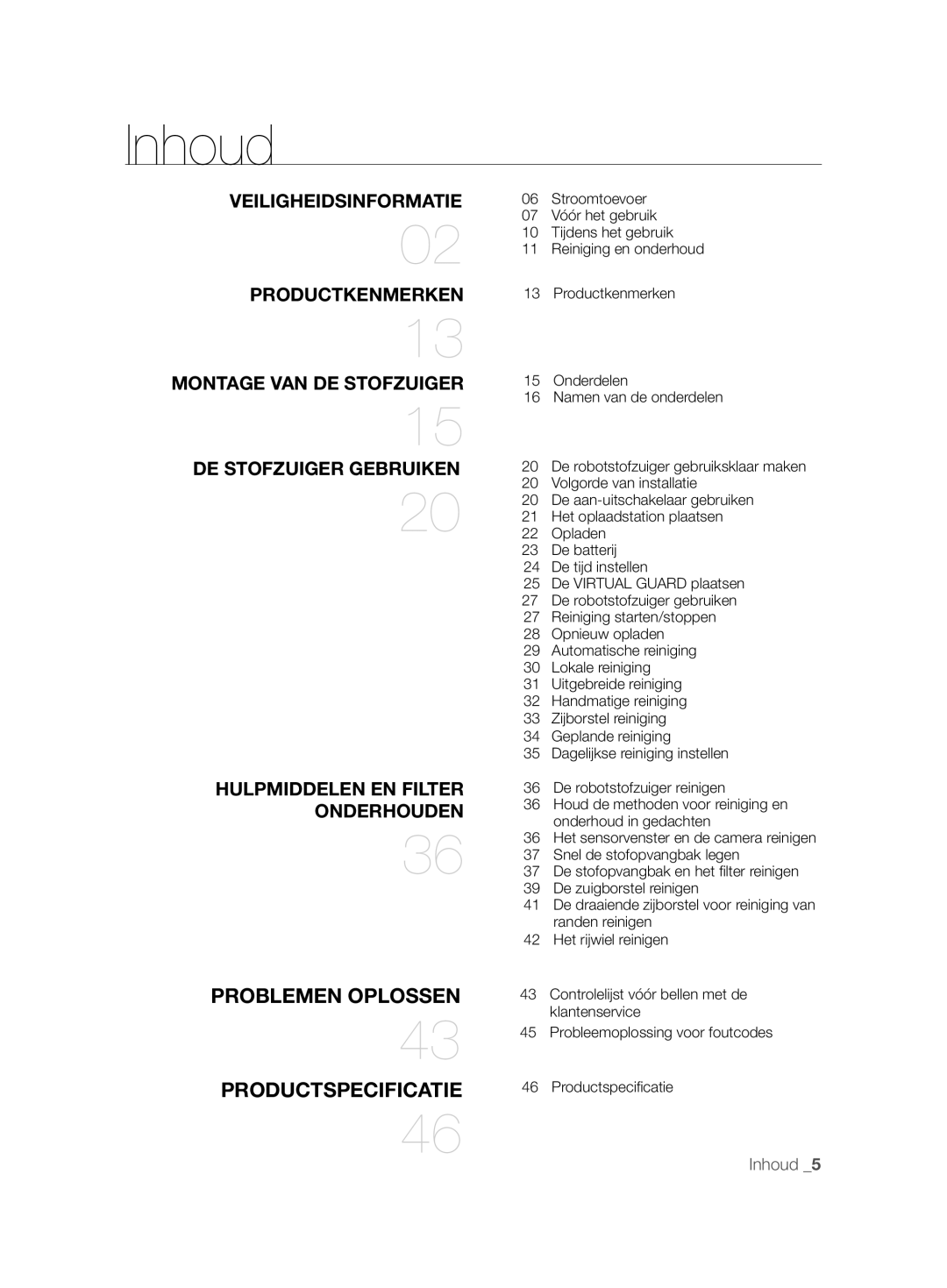 Samsung VCR8857L3R/XEF manual Inhoud 