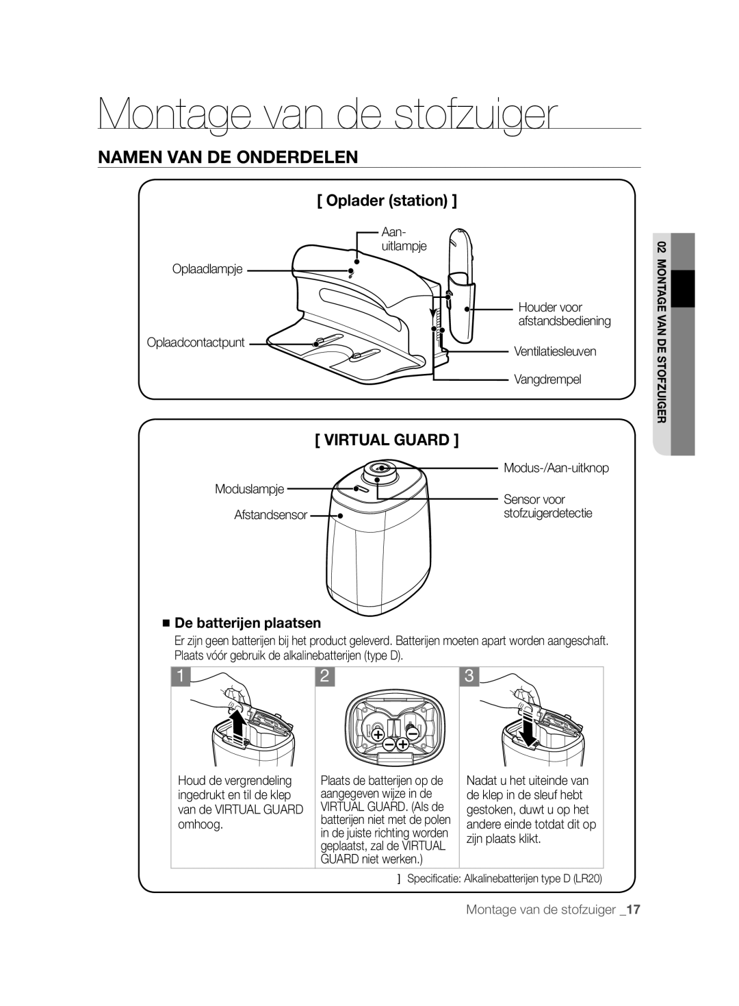 Samsung VCR8857L3R/XEF manual Oplader station, Oplaadlampje Oplaadcontactpunt, Moduslampje Sensor voor 