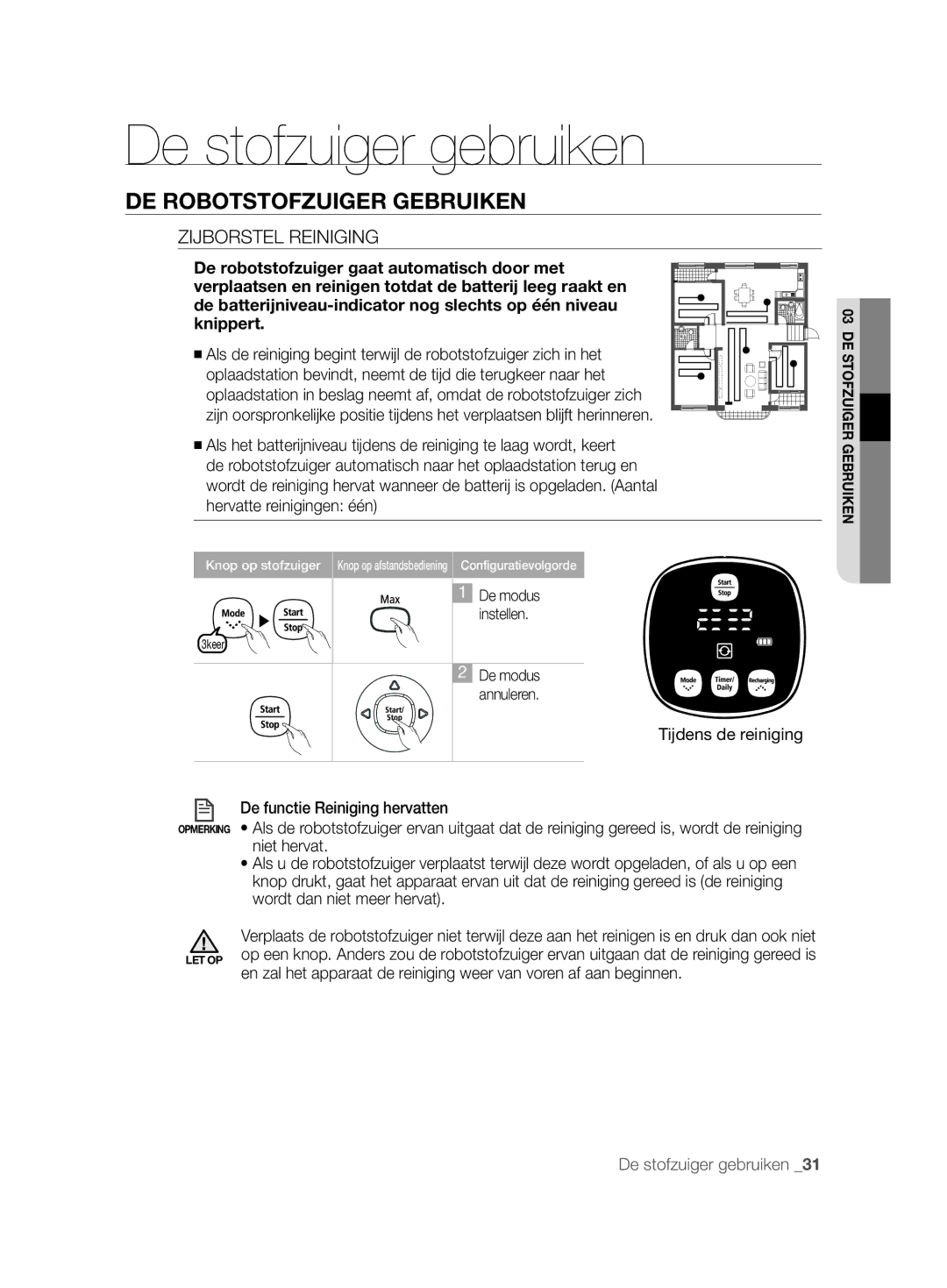 Samsung VCR8857L3R/XEF manual Zijborstel Reiniging 