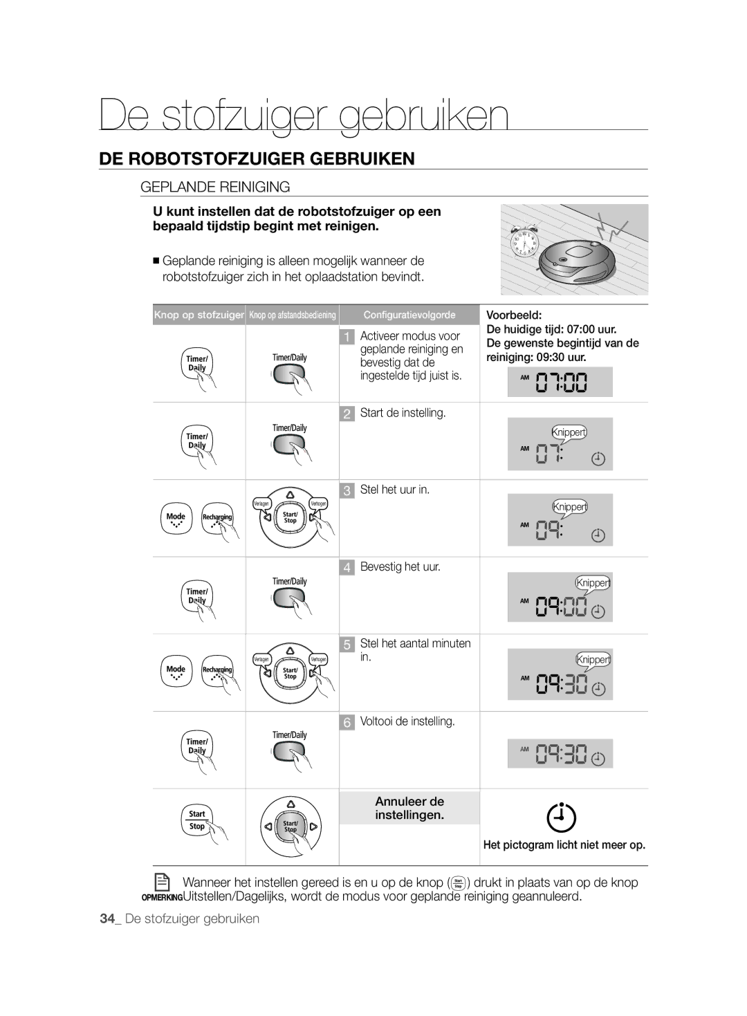 Samsung VCR8857L3R/XEF manual Geplande Reiniging 