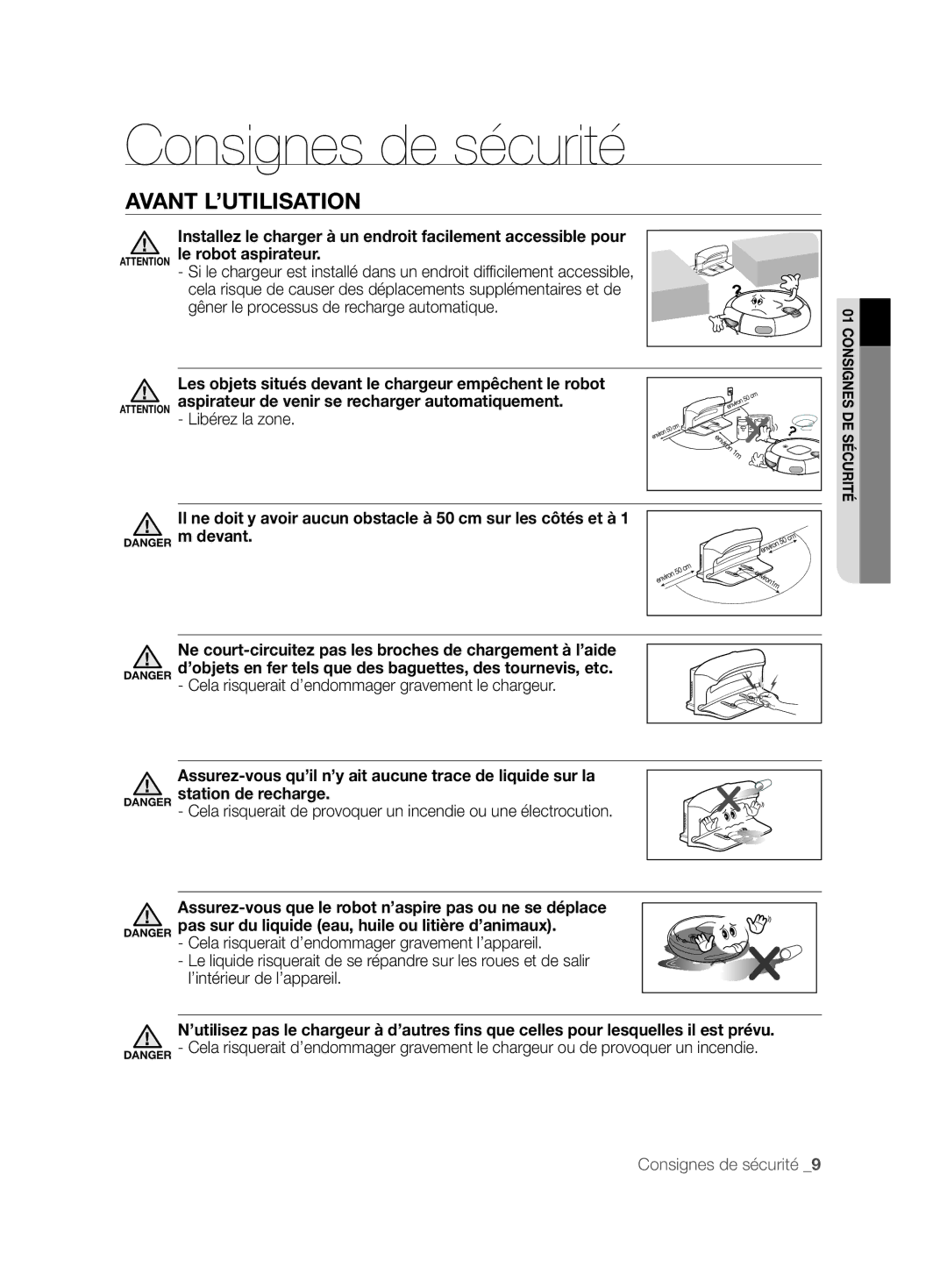 Samsung VCR8857L3R/XEF manual Installez le charger à un endroit facilement accessible pour 