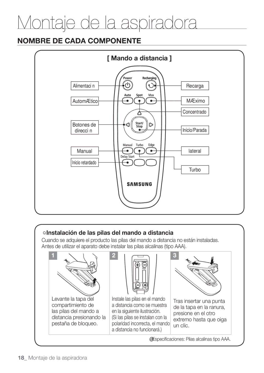 Samsung VCR8874T3B/XEE manual Mando a distancia 