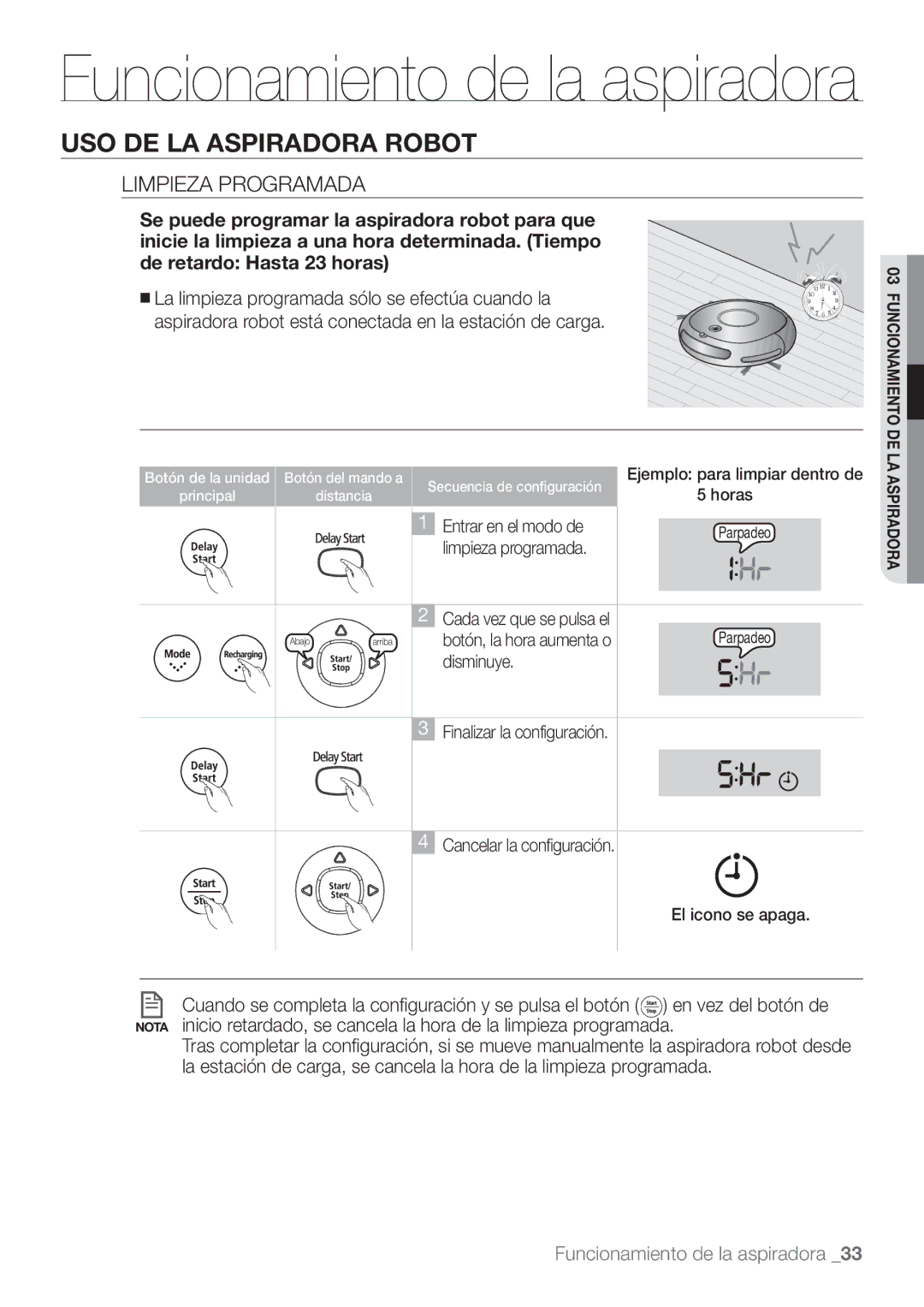 Samsung VCR8874T3B/XEE manual Limpieza Programada 